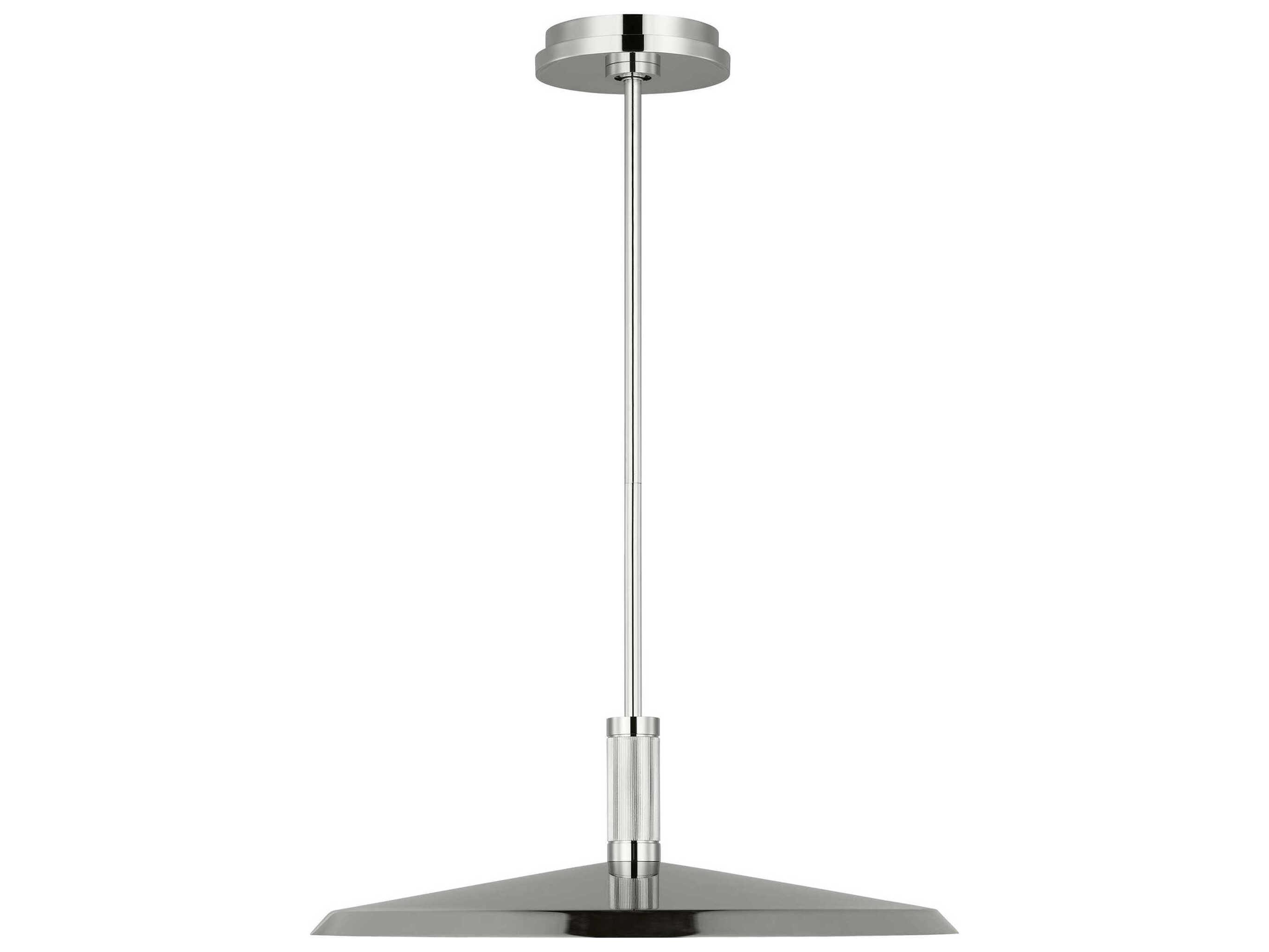 Visual Comfort Modern Saucer 1-Light Polished Nickel Round Pendant
