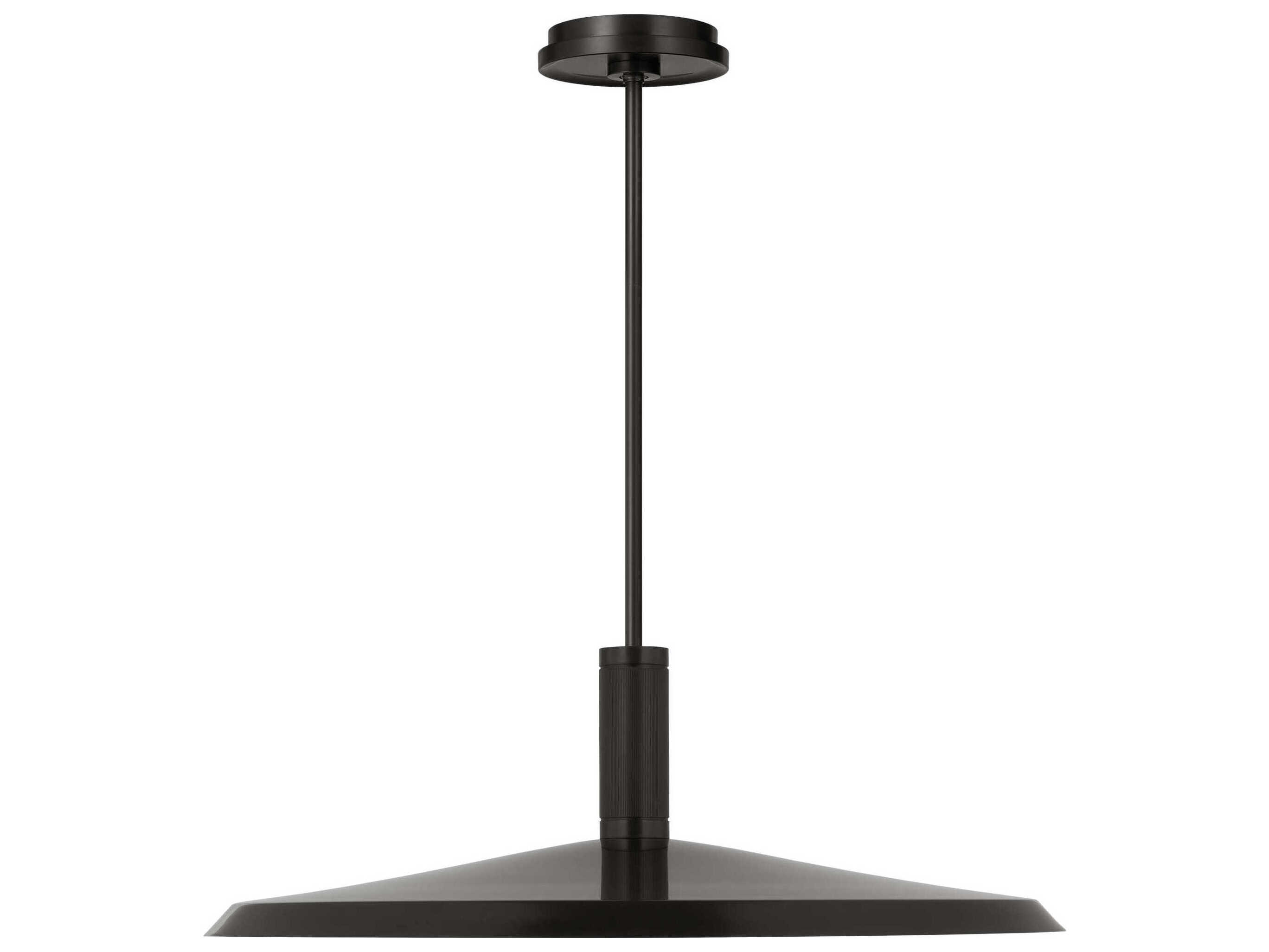 Visual Comfort Modern Saucer 1-Light Bronze Round Pendant