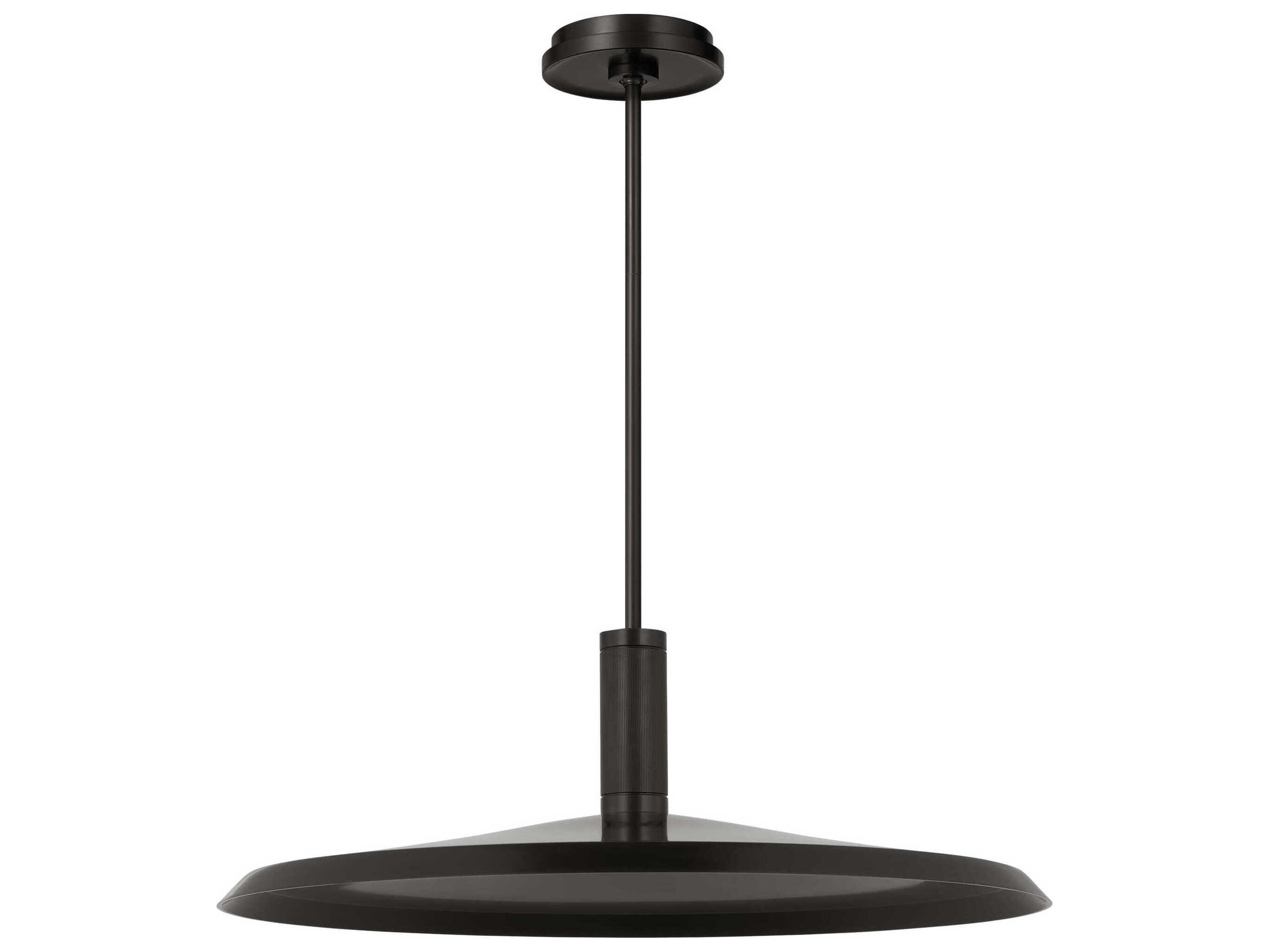 Visual Comfort Modern Saucer 1-Light Bronze Round Pendant