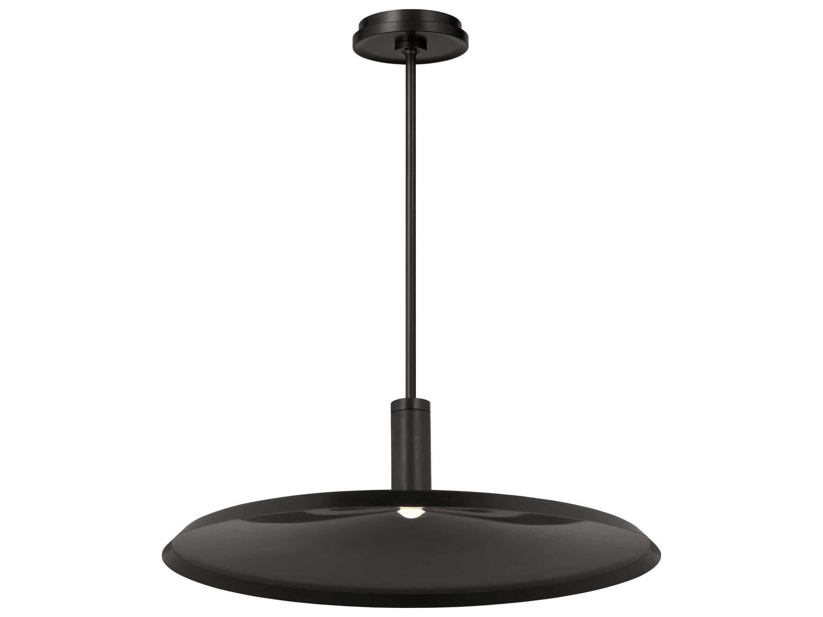 Visual Comfort Modern Saucer 1-Light Bronze Round Pendant
