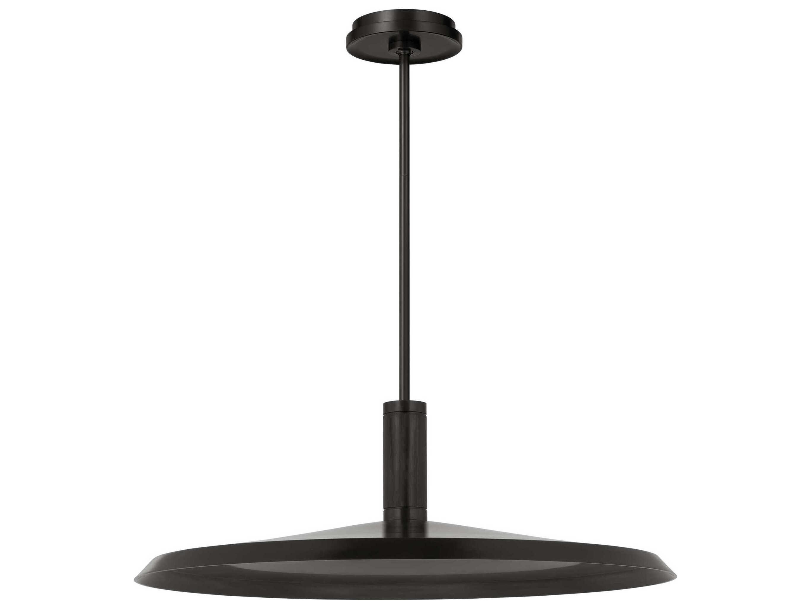 Visual Comfort Modern Saucer 1-Light Bronze And Darkened Brass Round Pendant