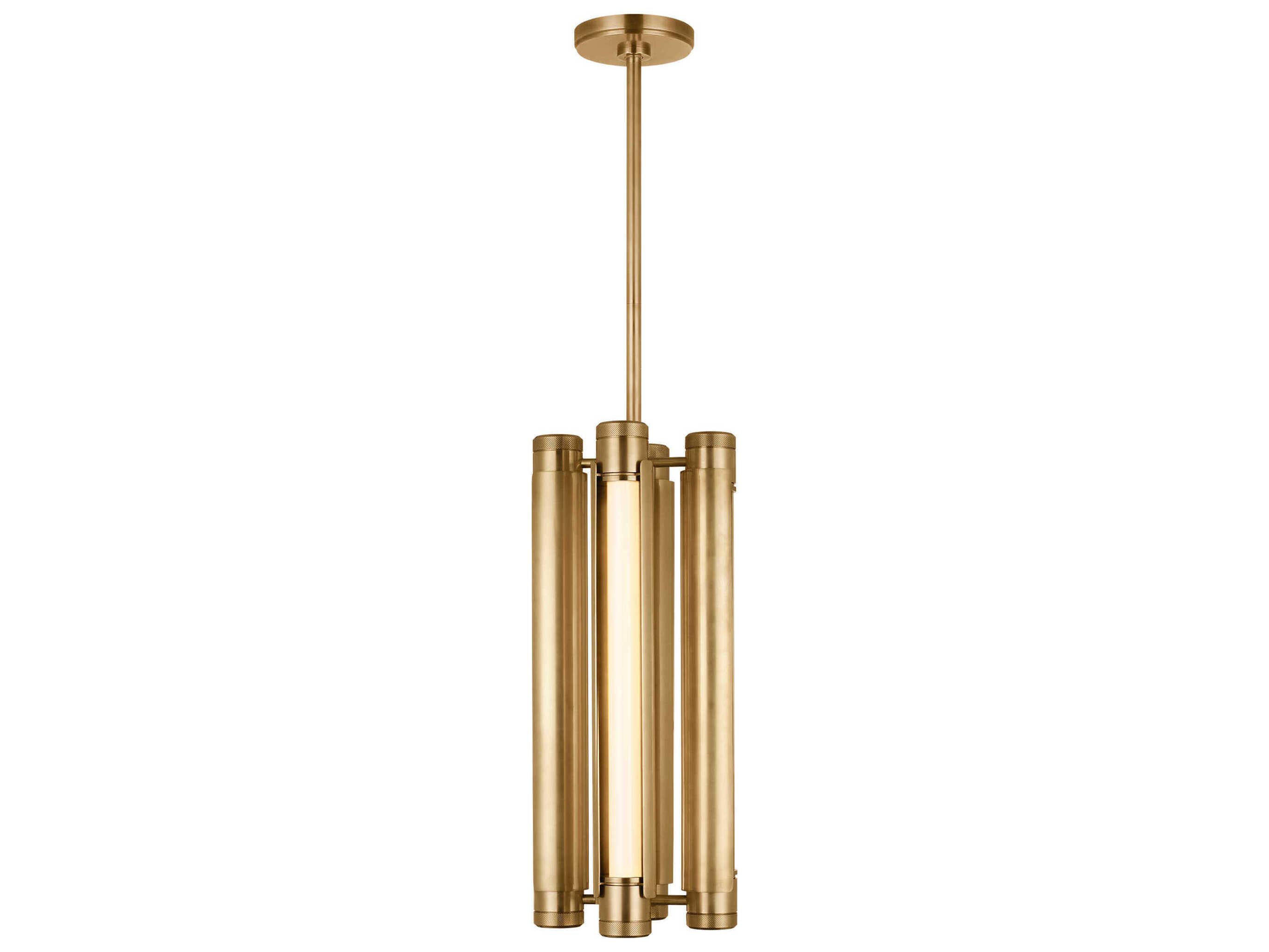 Visual Comfort Modern Capa 4-Light Hand Rubbed Antique Brass Cylinder Mini Pendant