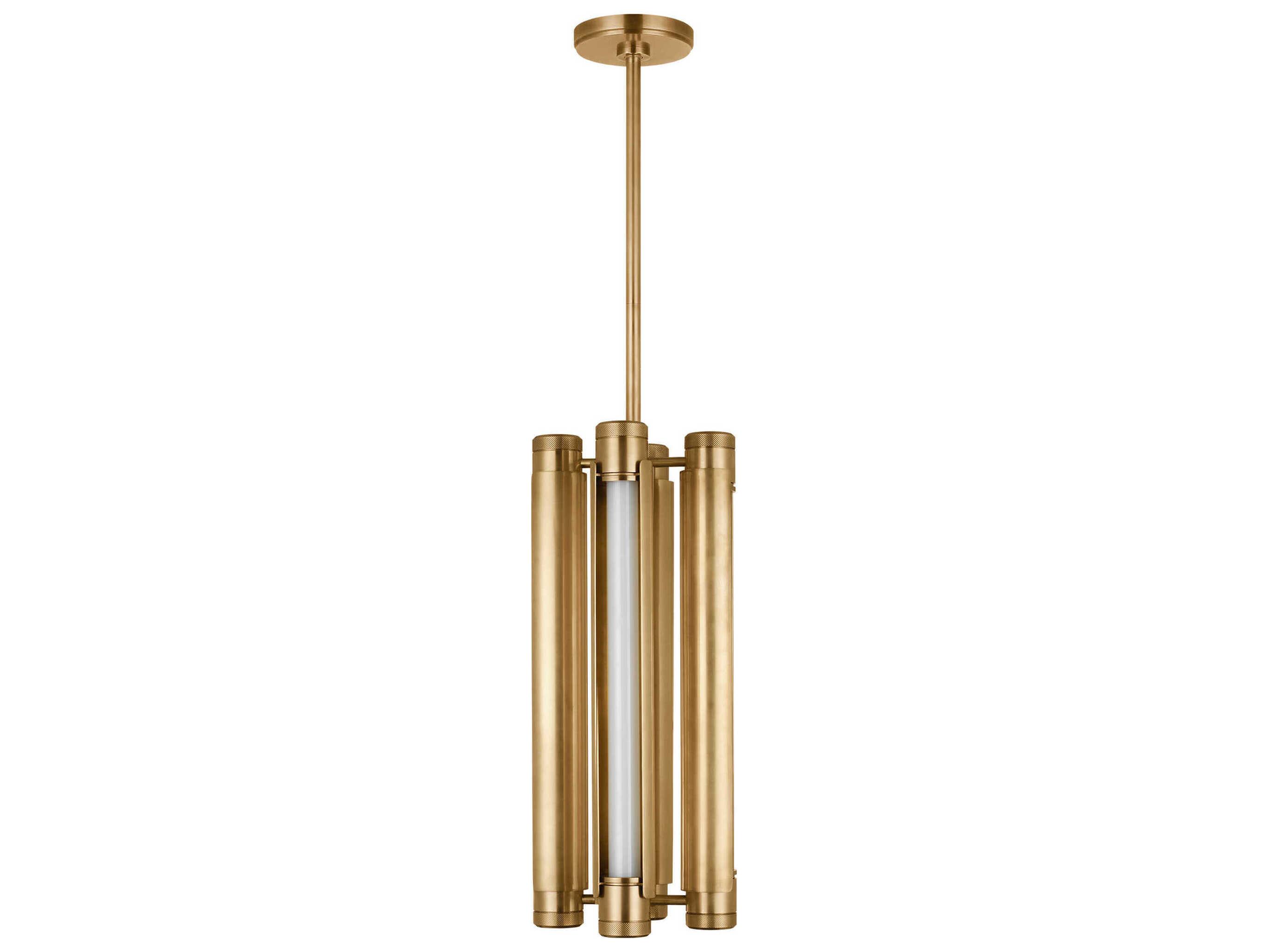 Visual Comfort Modern Capa 4-Light Hand Rubbed Antique Brass Cylinder Mini Pendant