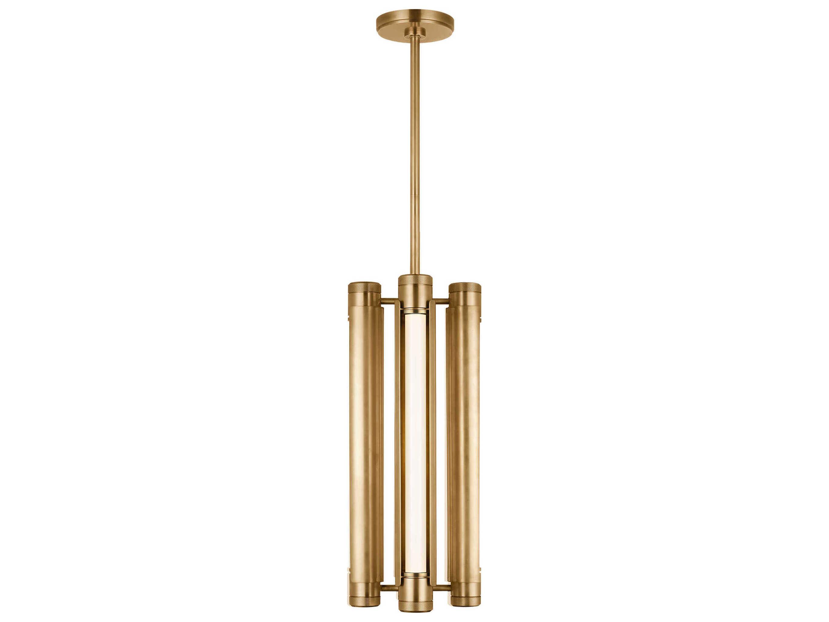 Visual Comfort Modern Capa 4-Light Hand Rubbed Antique Brass Cylinder Mini Pendant