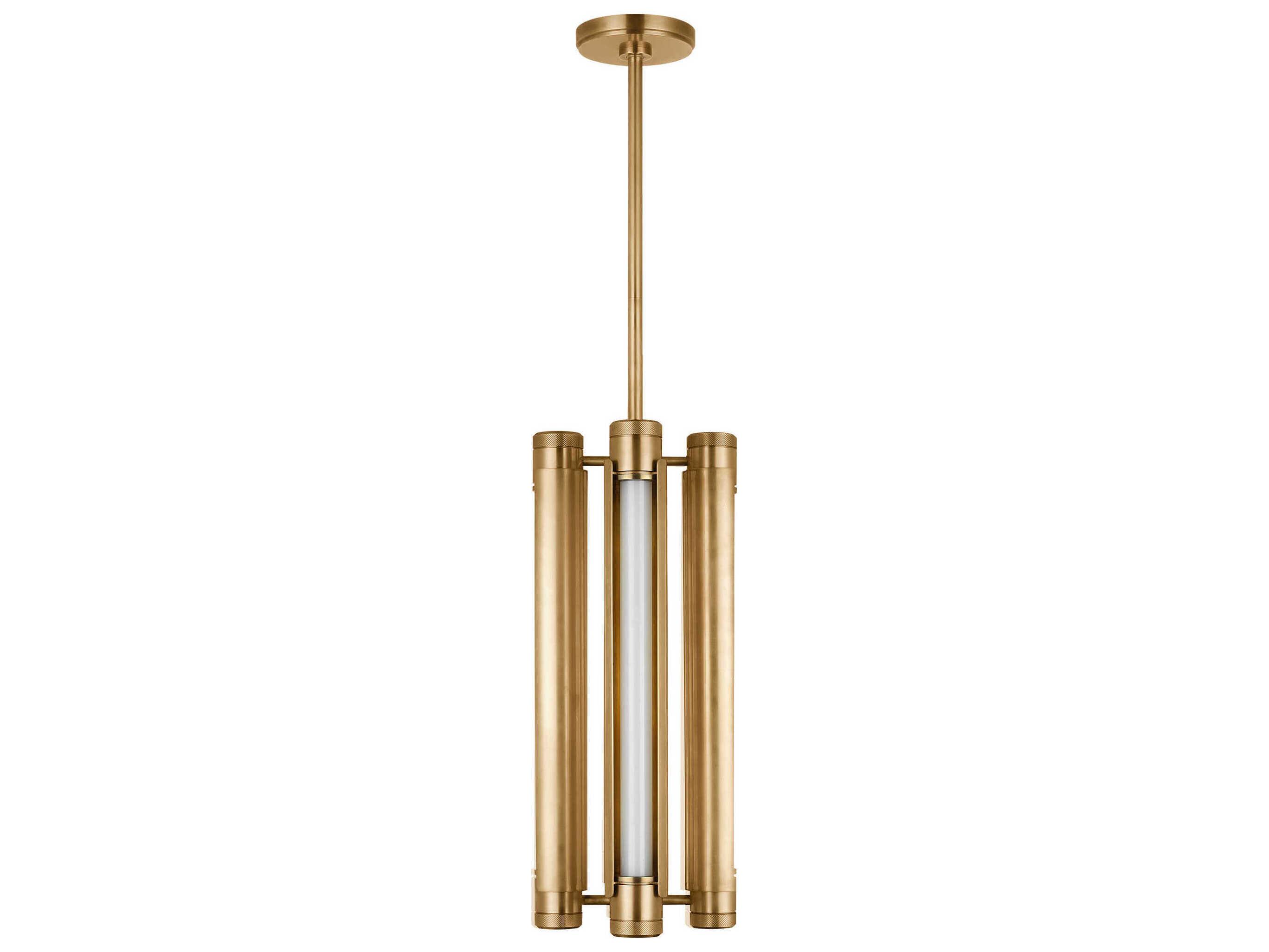 Visual Comfort Modern Capa 4-Light Hand Rubbed Antique Brass Cylinder Mini Pendant