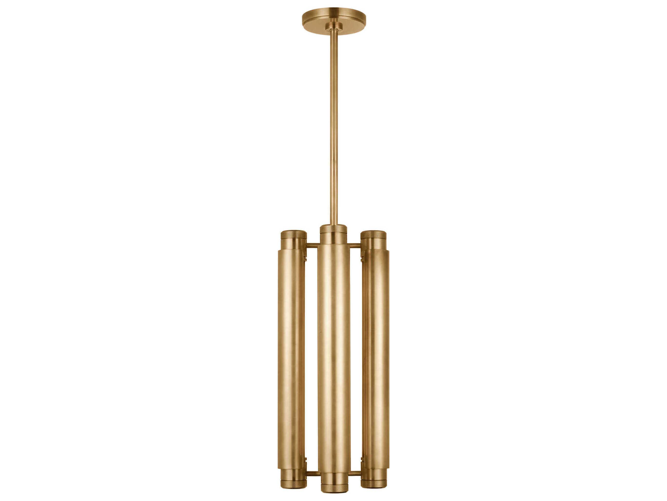 Visual Comfort Modern Capa 4-Light Hand Rubbed Antique Brass Cylinder Mini Pendant