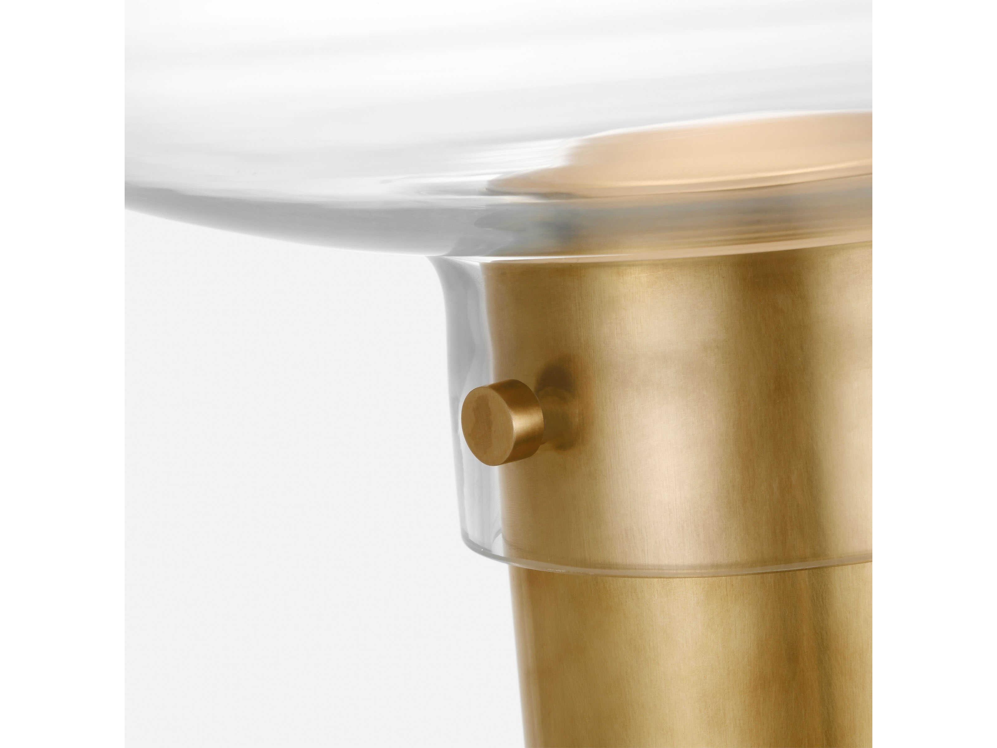 Visual Comfort Modern Morgan Clear Etched Glass Brass Table Lamp