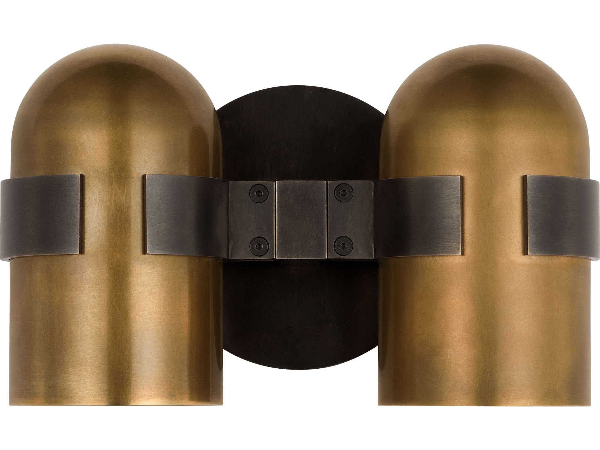 Visual Comfort Modern Octavia 2-Light Blackened Bronze bright Worn Brass Vanity Light