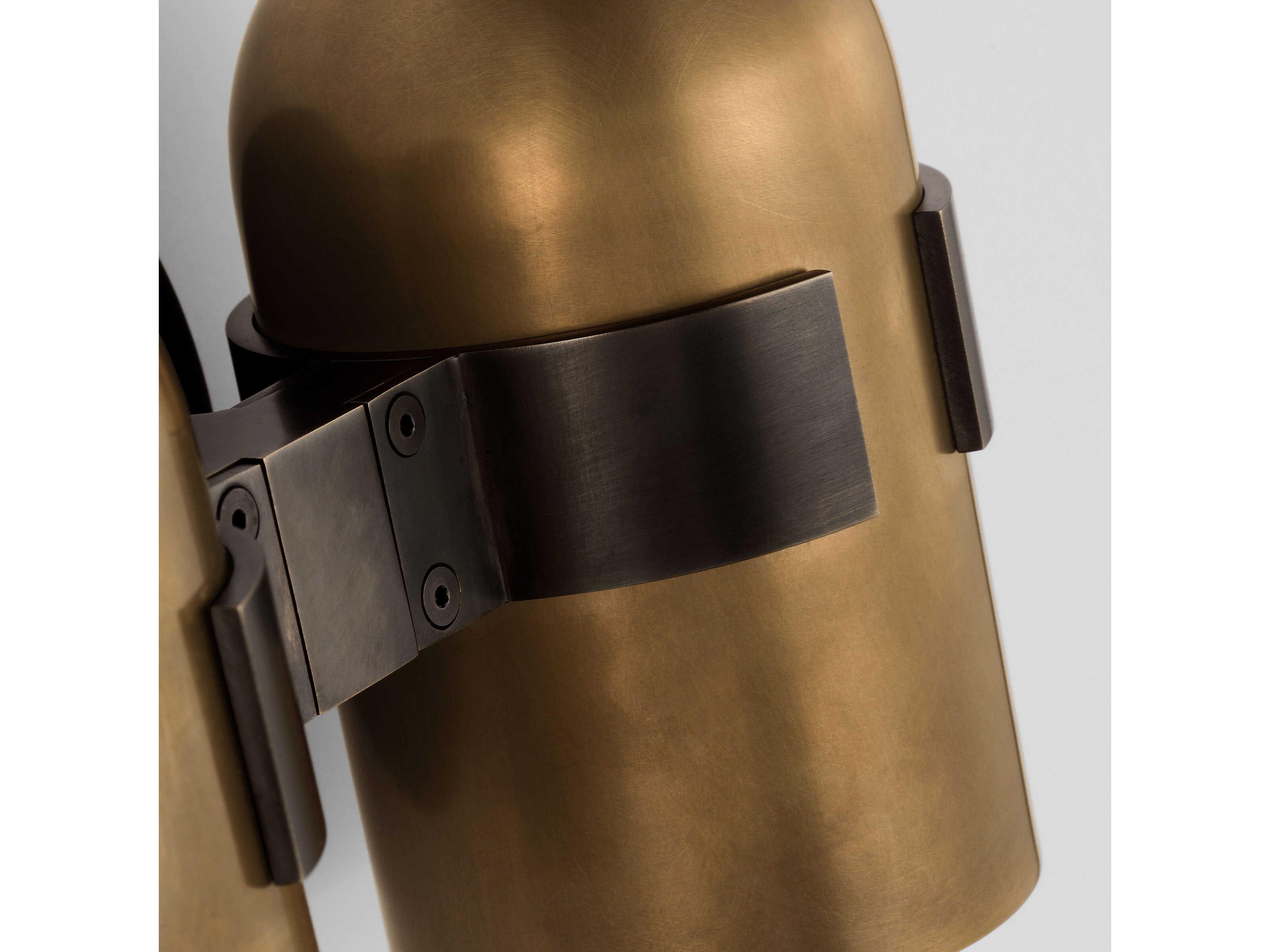 Visual Comfort Modern Octavia 2-Light Blackened Bronze bright Worn Brass Vanity Light