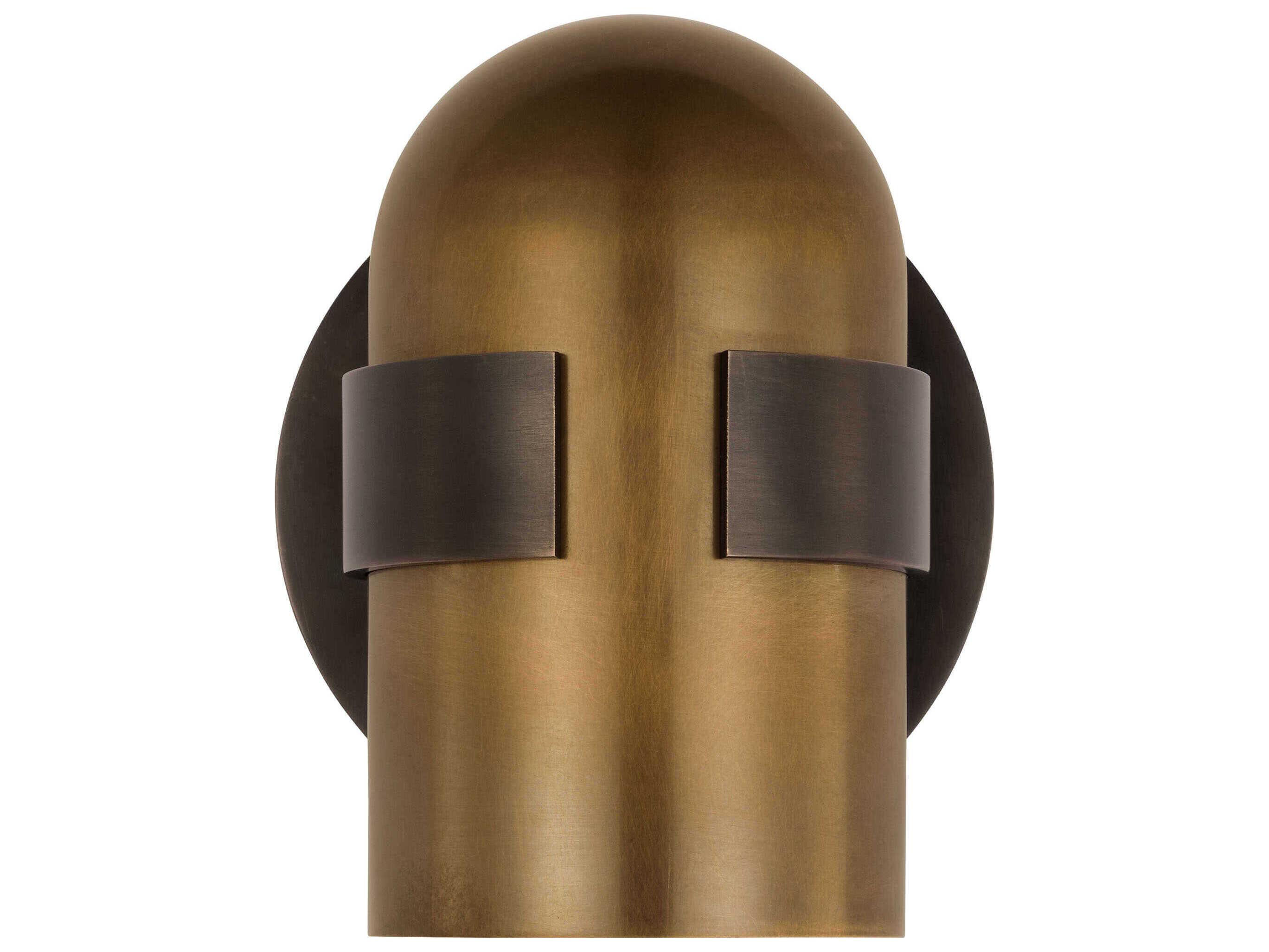 Visual Comfort Modern Octavia 1-Light Blackened Bronze Bright Worn Brass Wall Sconce