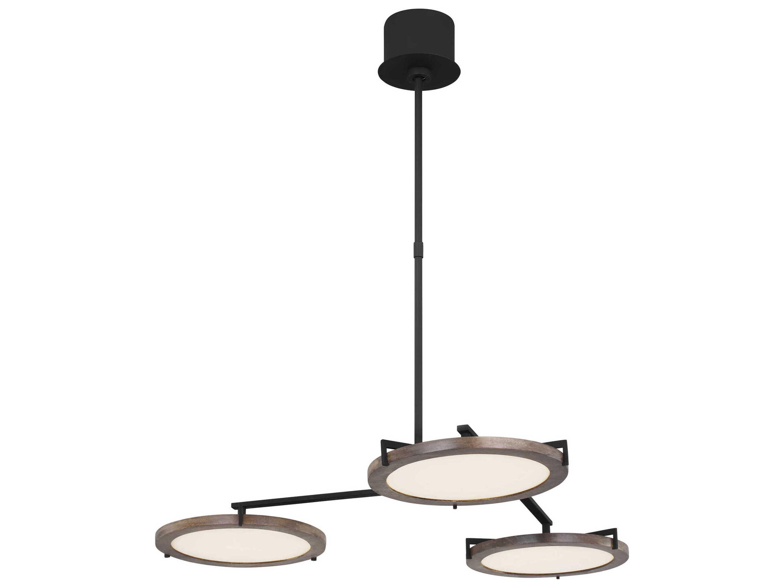 Visual Comfort Modern Shuffle 3-Light Nightshade Black Round Chandelier