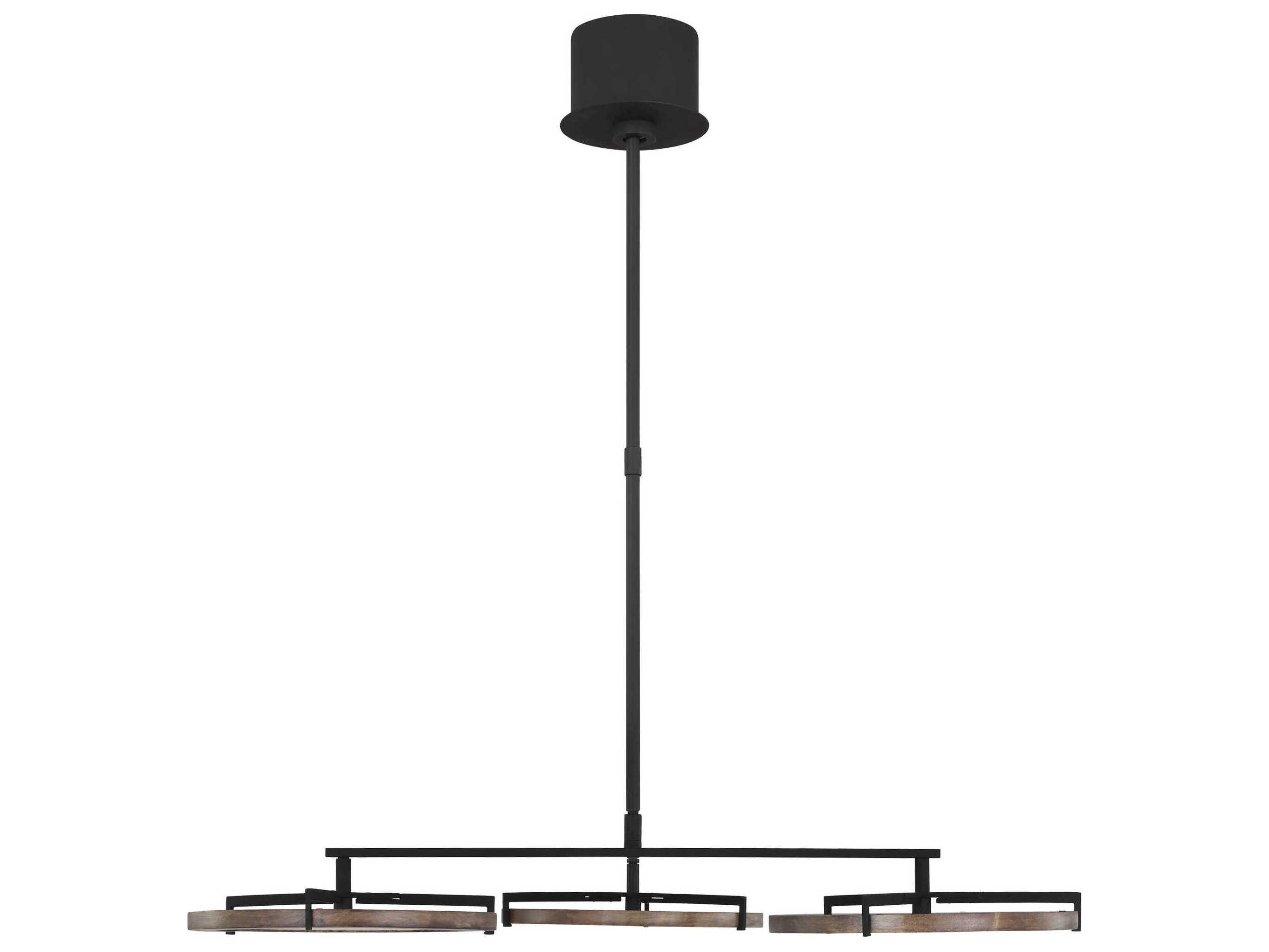Visual Comfort Modern Shuffle 3-Light Nightshade Black Round Chandelier
