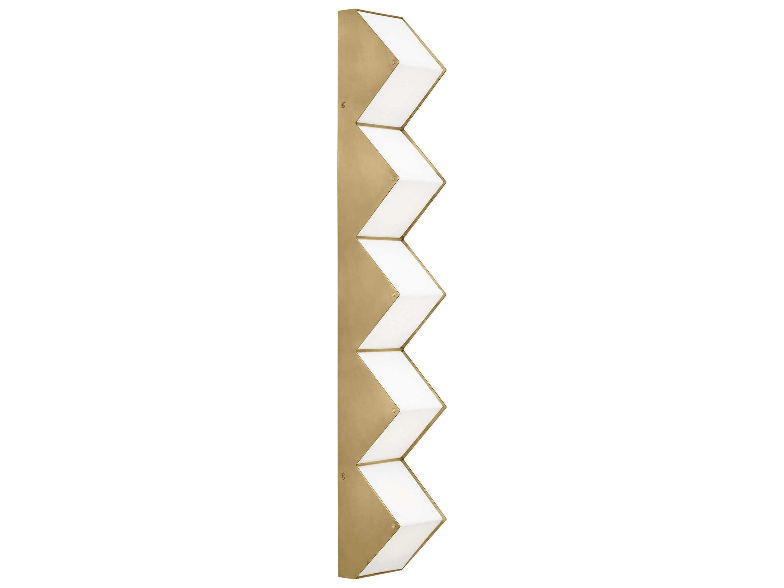 Visual Comfort Modern Zig Zag 5-Light Natural Brass Wall Sconce