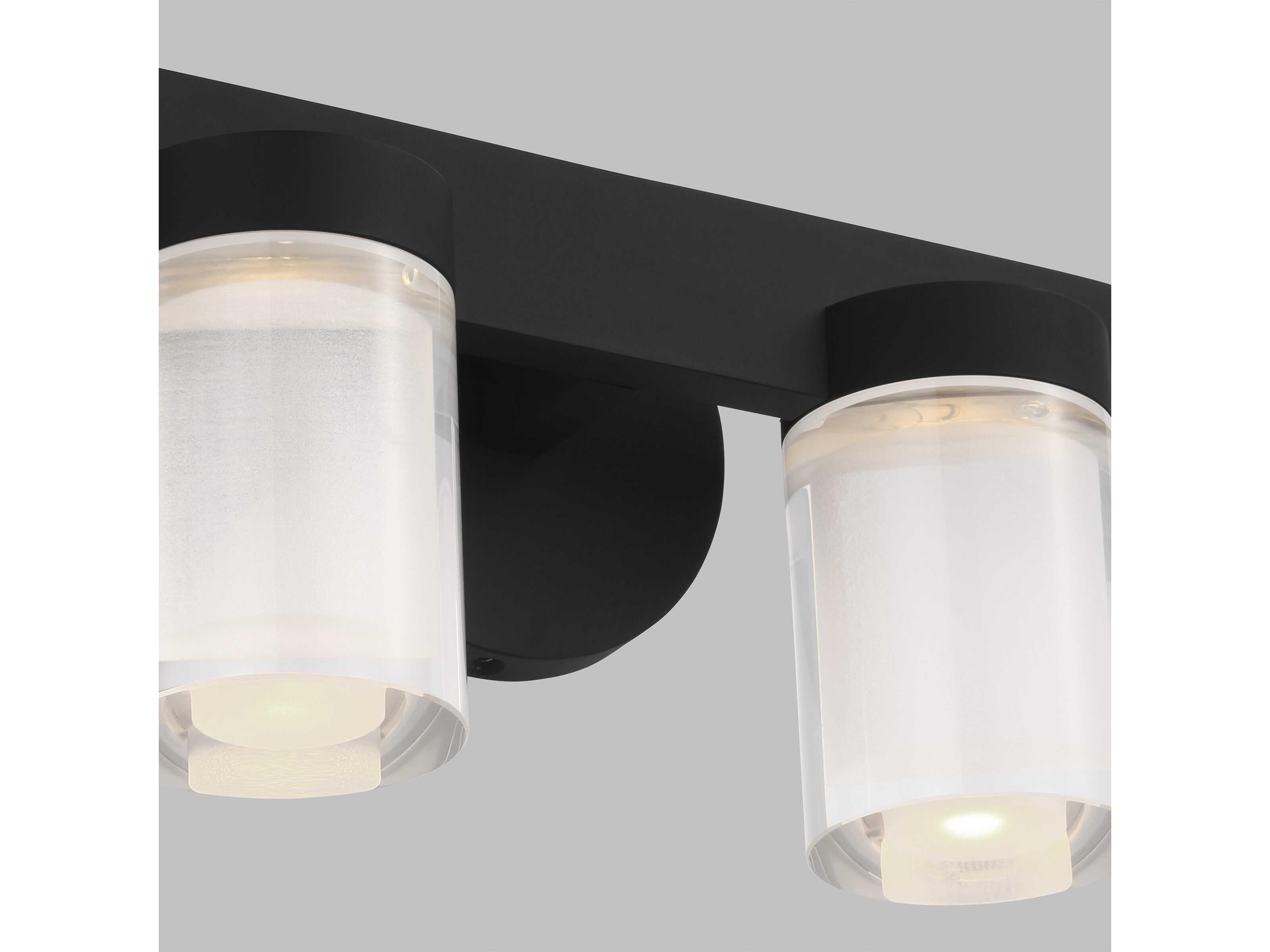 Visual Comfort Modern Esfera 2-Light Nightshade Black Vanity Light