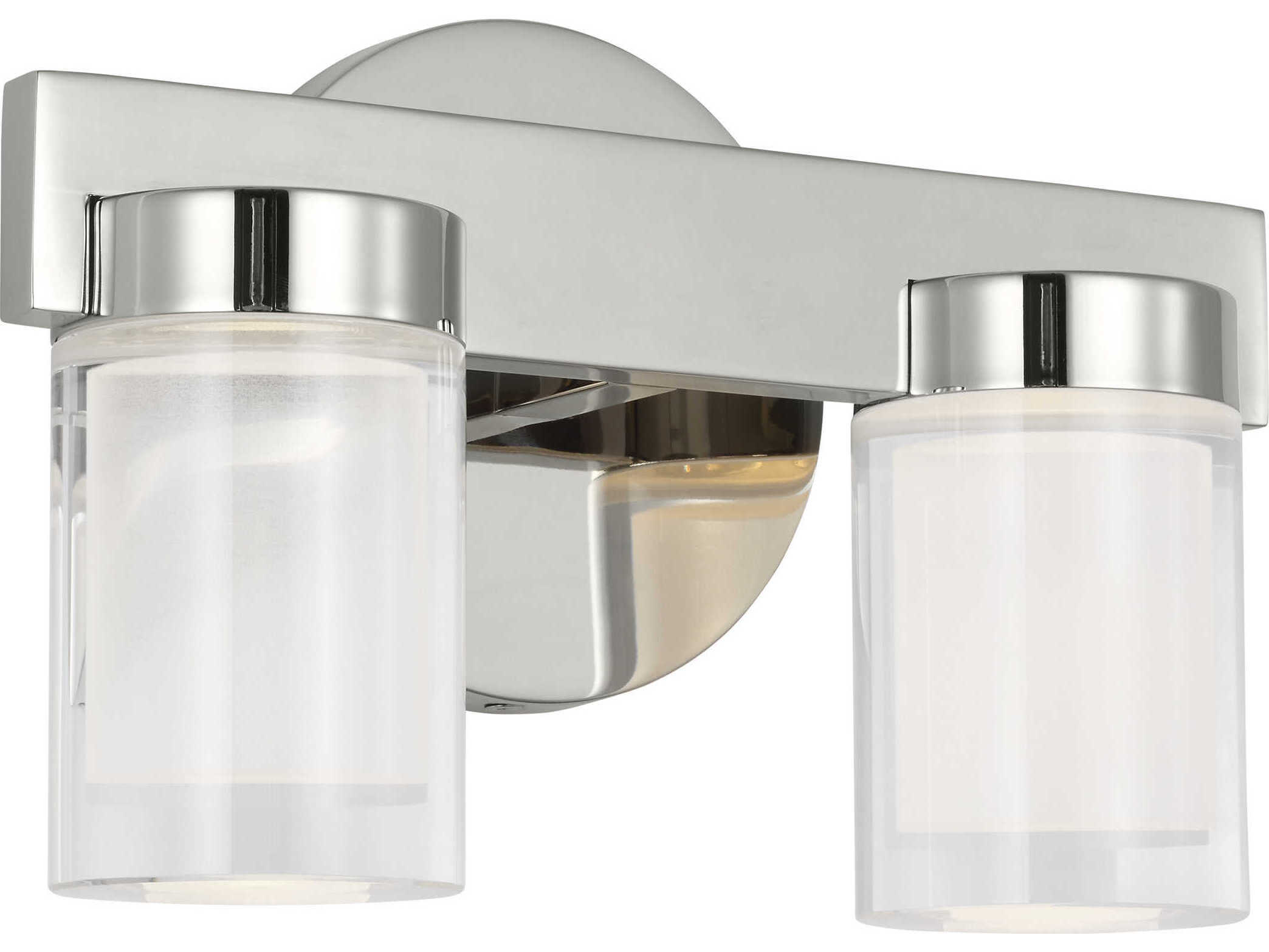Visual Comfort Modern Esfera 2-Light Polished Nickel Vanity Light