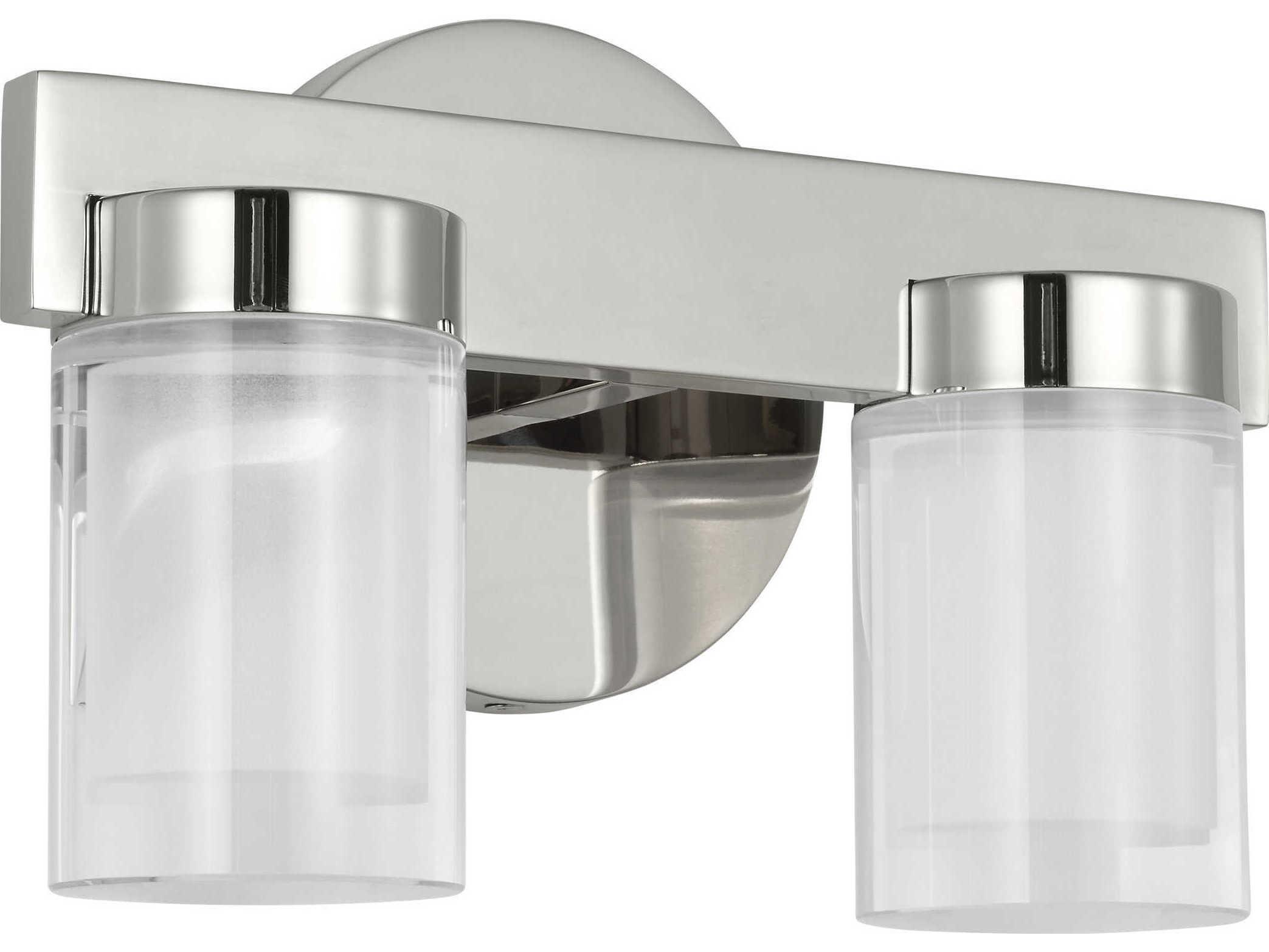 Visual Comfort Modern Esfera 2-Light Polished Nickel Vanity Light