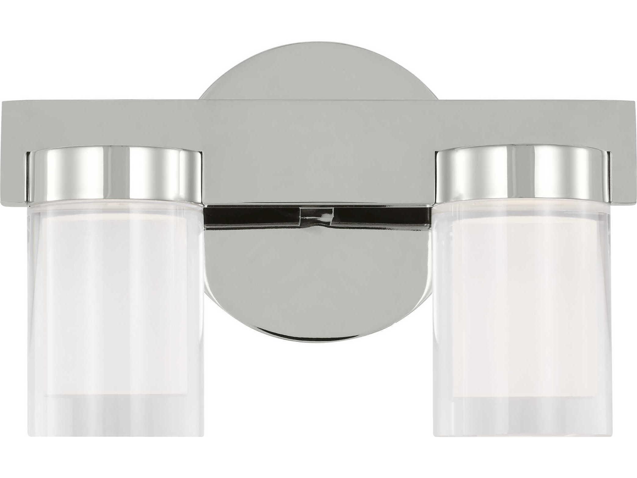 Visual Comfort Modern Esfera 2-Light Polished Nickel Vanity Light