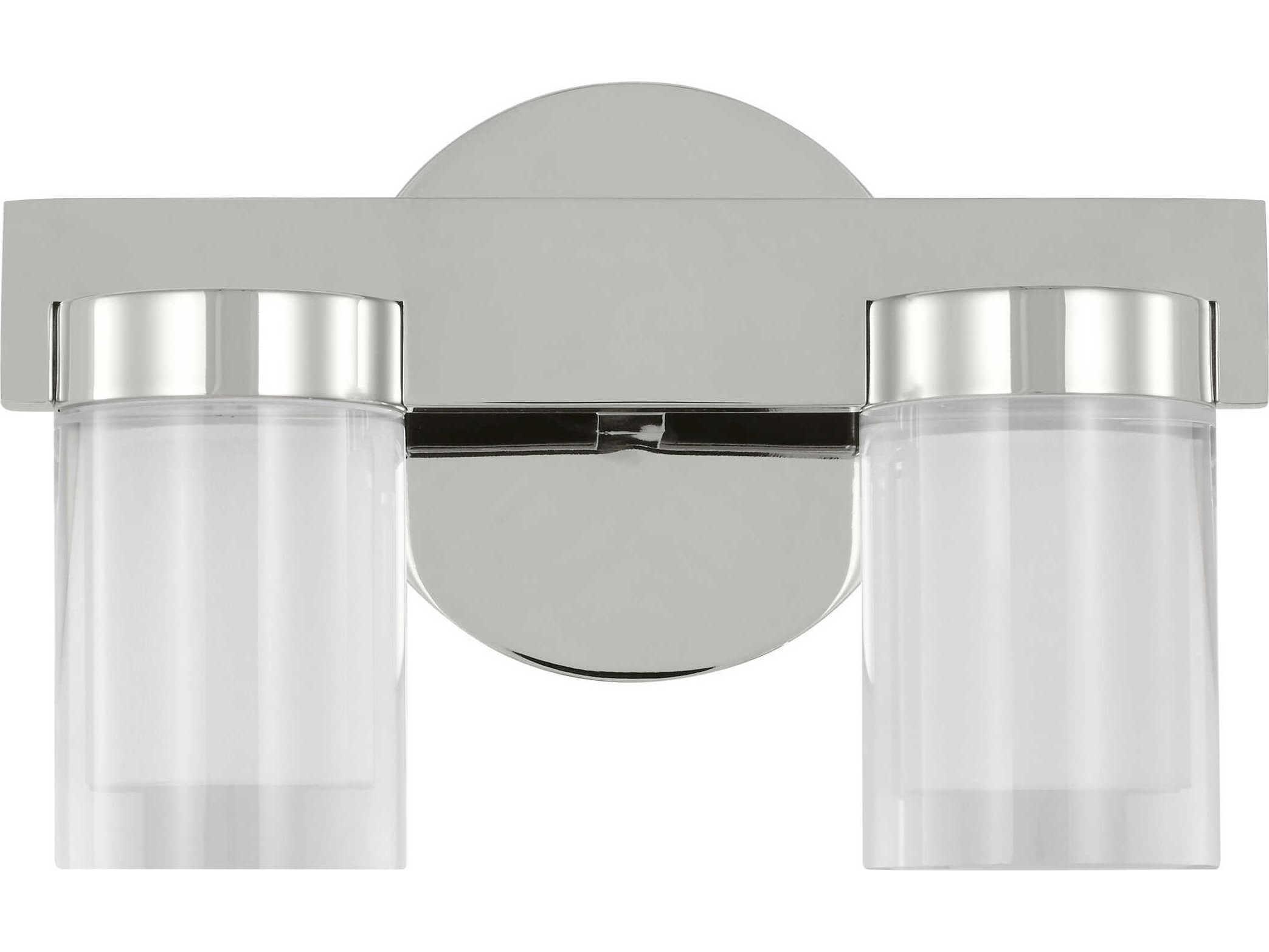 Visual Comfort Modern Esfera 2-Light Polished Nickel Vanity Light