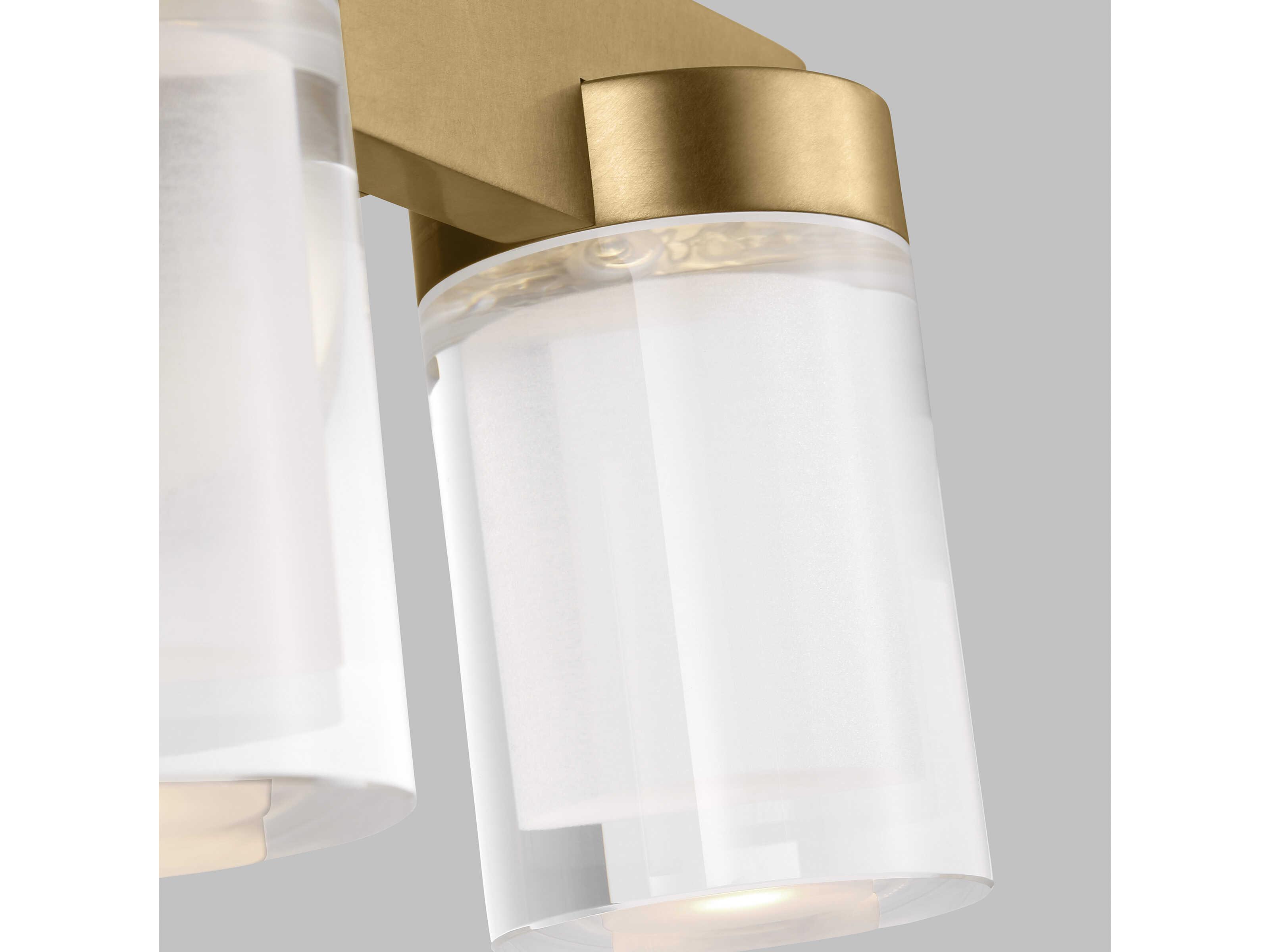 Visual Comfort Modern Esfera 2-Light Natural Brass Vanity Light