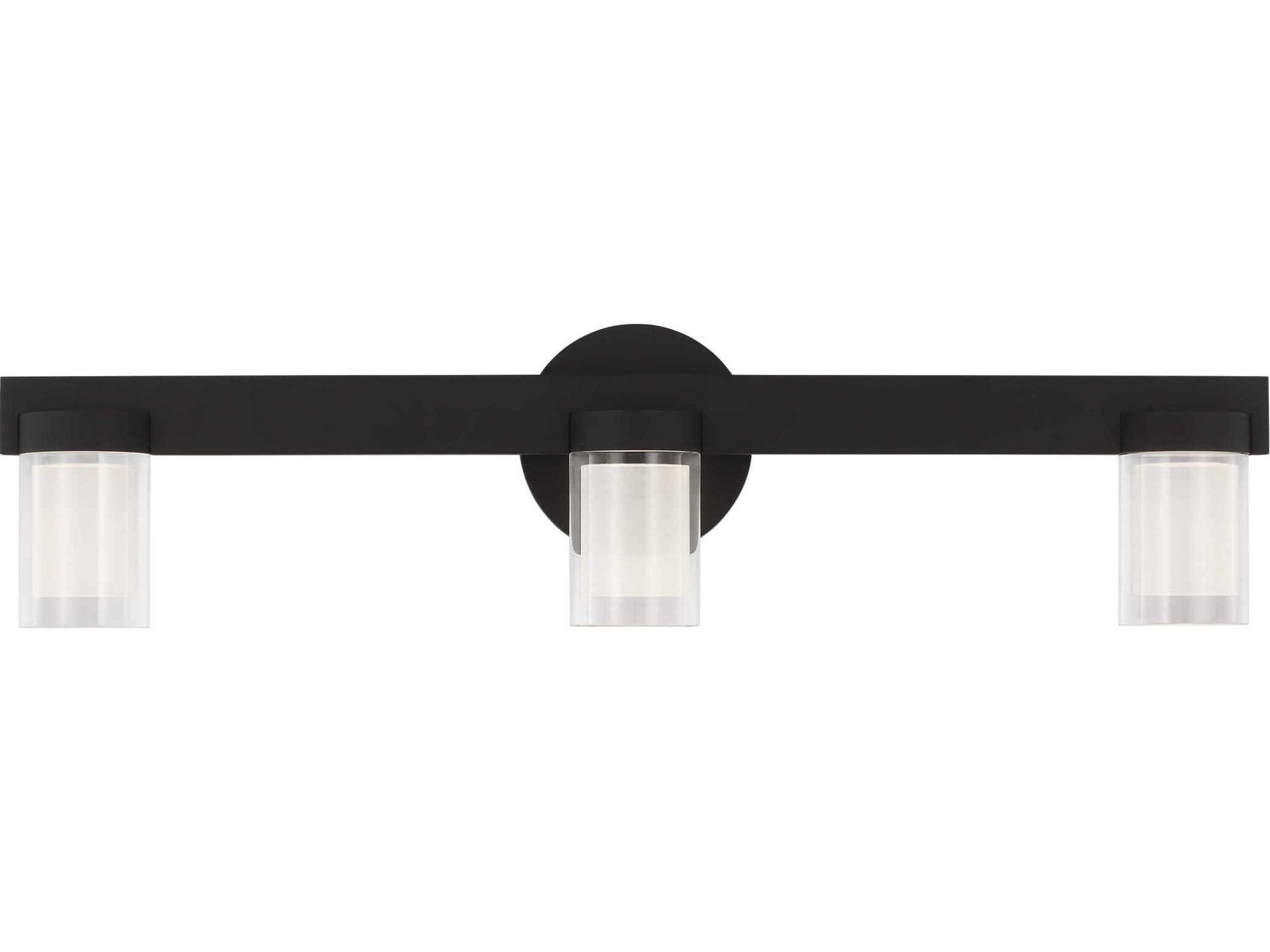 Visual Comfort Modern Esfera 3-Light Nightshade Black Vanity Light