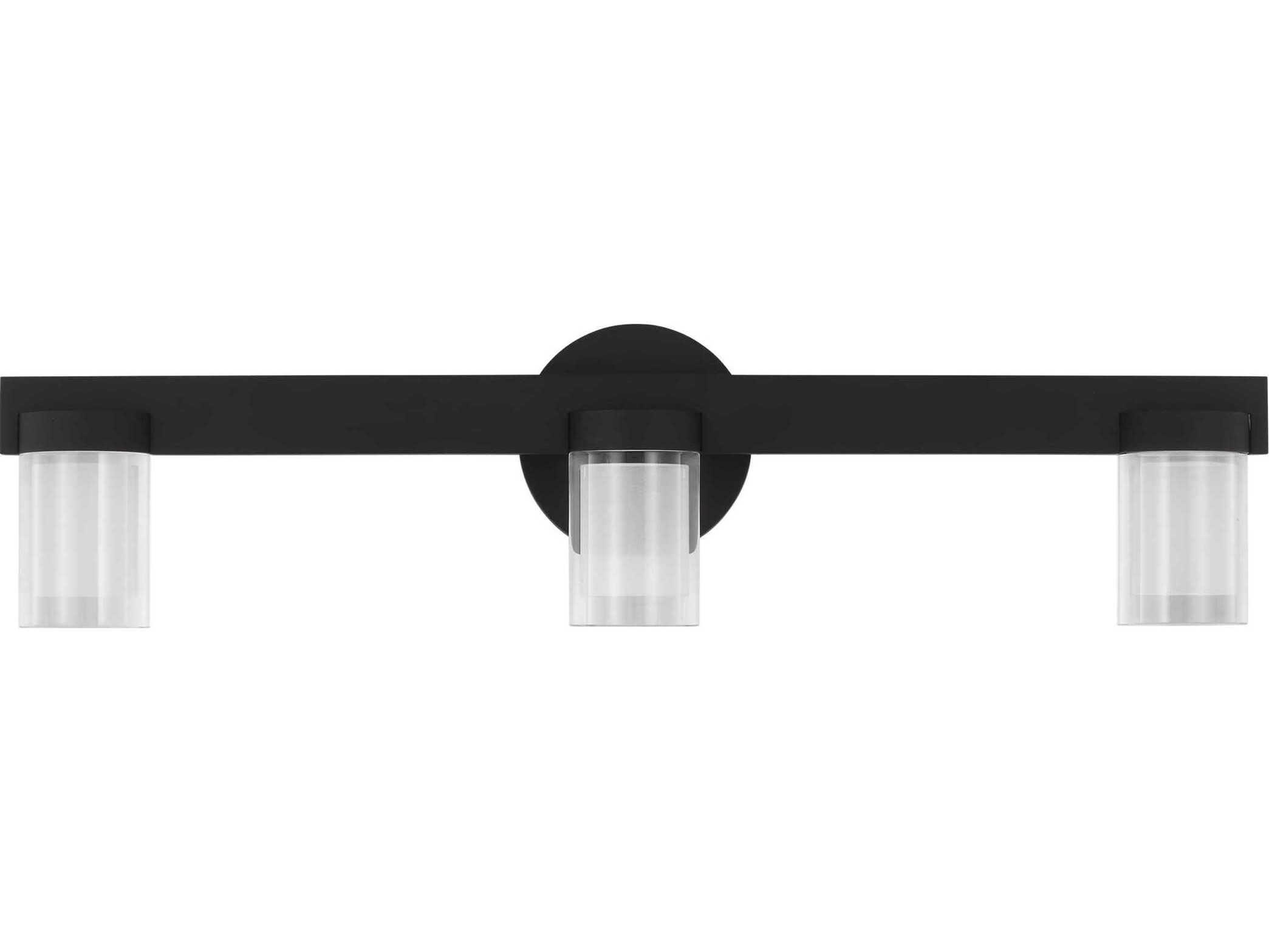Visual Comfort Modern Esfera 3-Light Nightshade Black Vanity Light