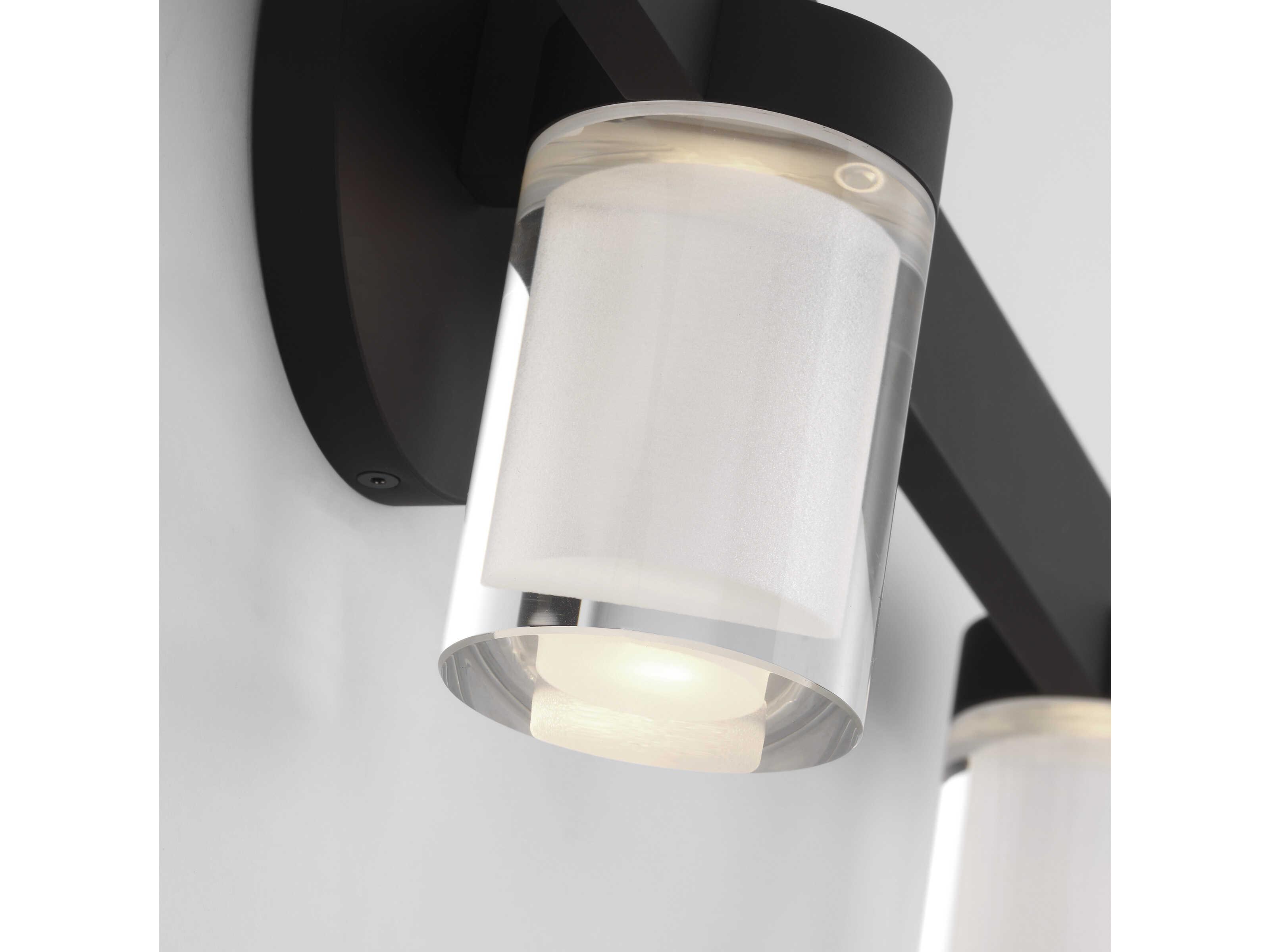 Visual Comfort Modern Esfera 3-Light Nightshade Black Vanity Light