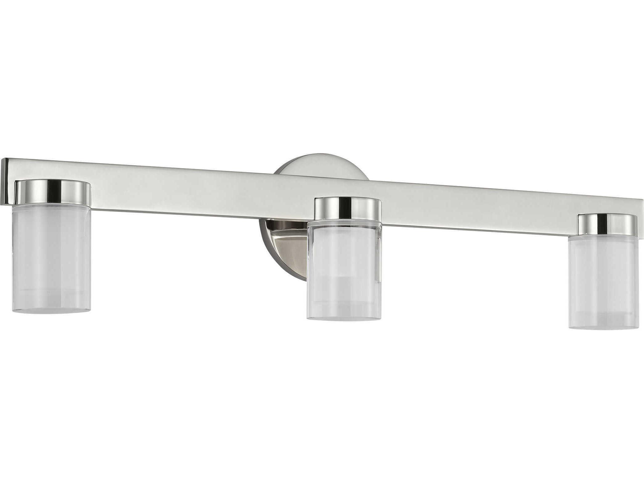 Visual Comfort Modern Esfera 3-Light Polished Nickel Vanity Light