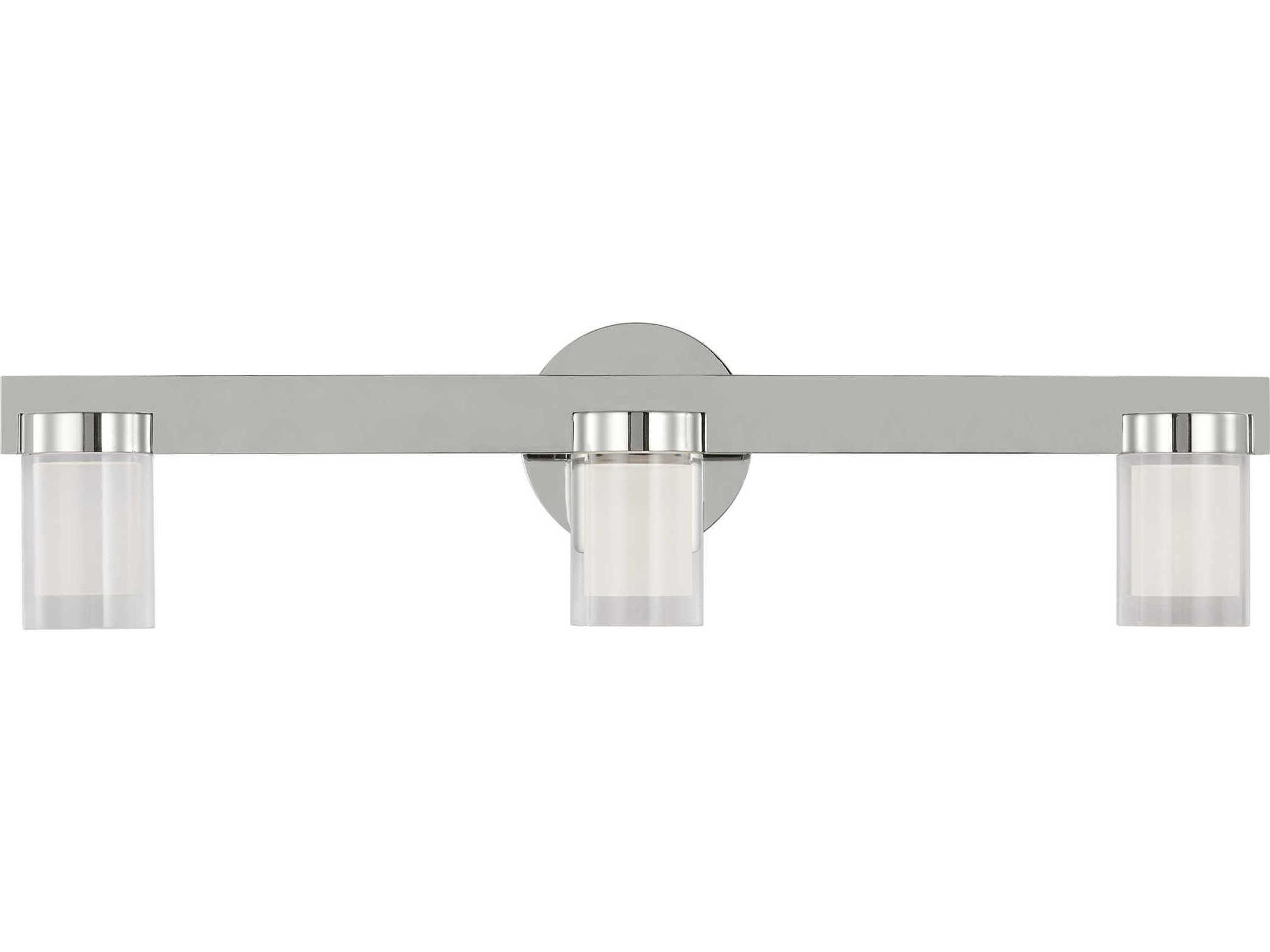 Visual Comfort Modern Esfera 3-Light Polished Nickel Vanity Light