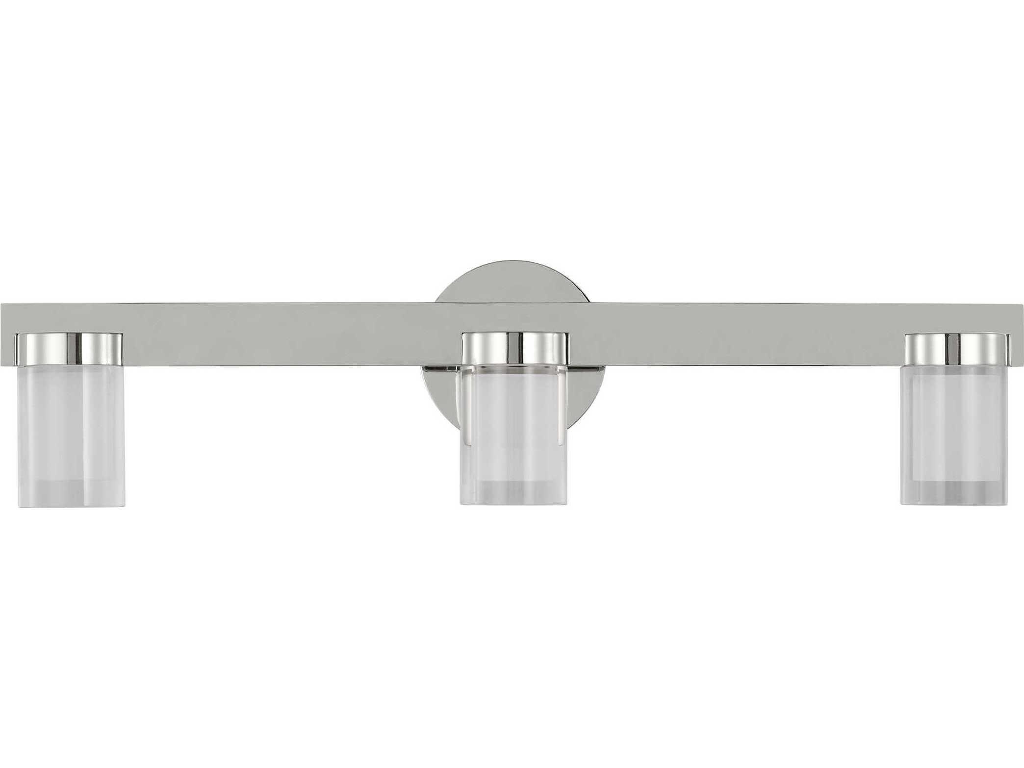 Visual Comfort Modern Esfera 3-Light Polished Nickel Vanity Light