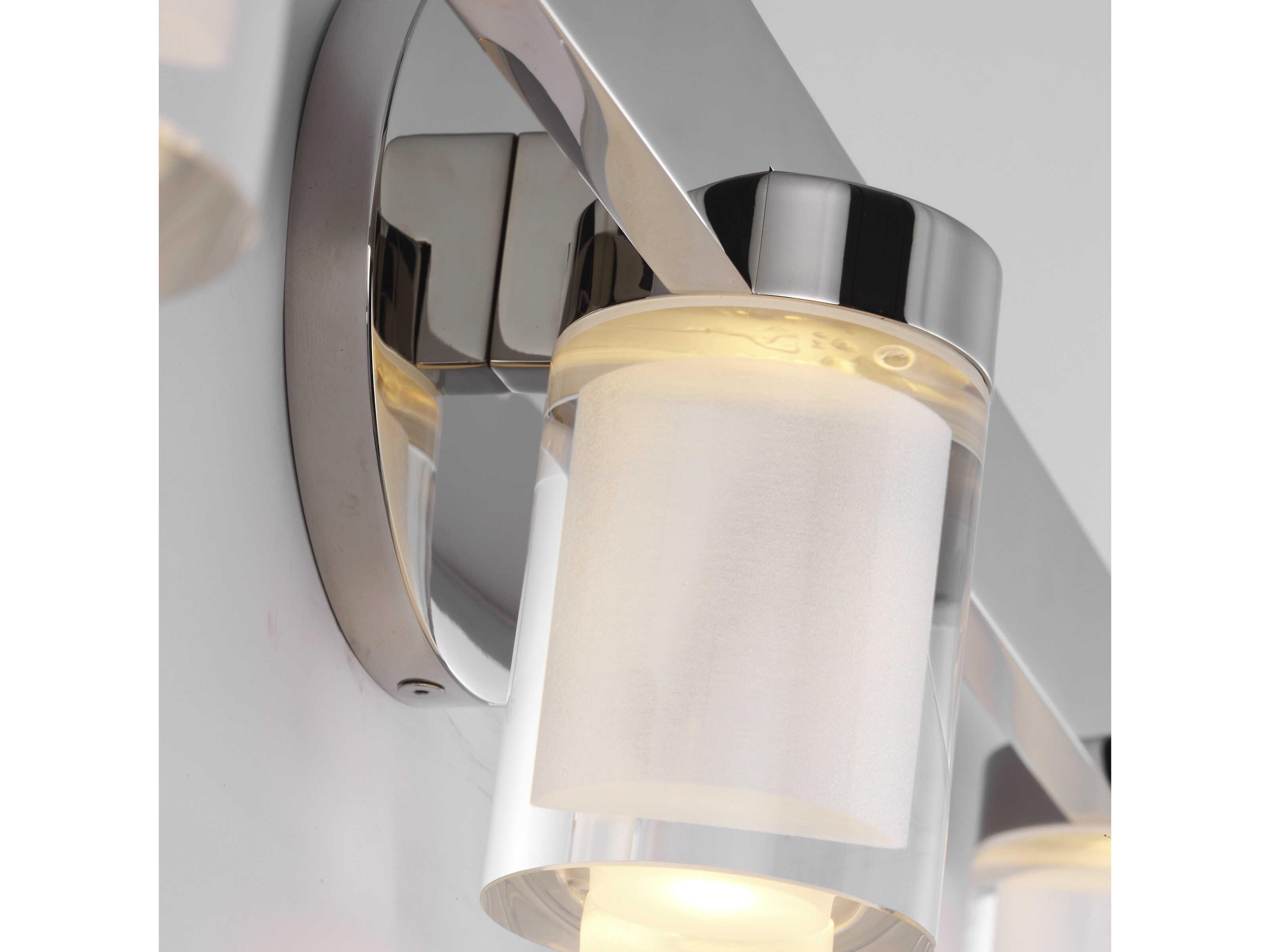 Visual Comfort Modern Esfera 3-Light Polished Nickel Vanity Light