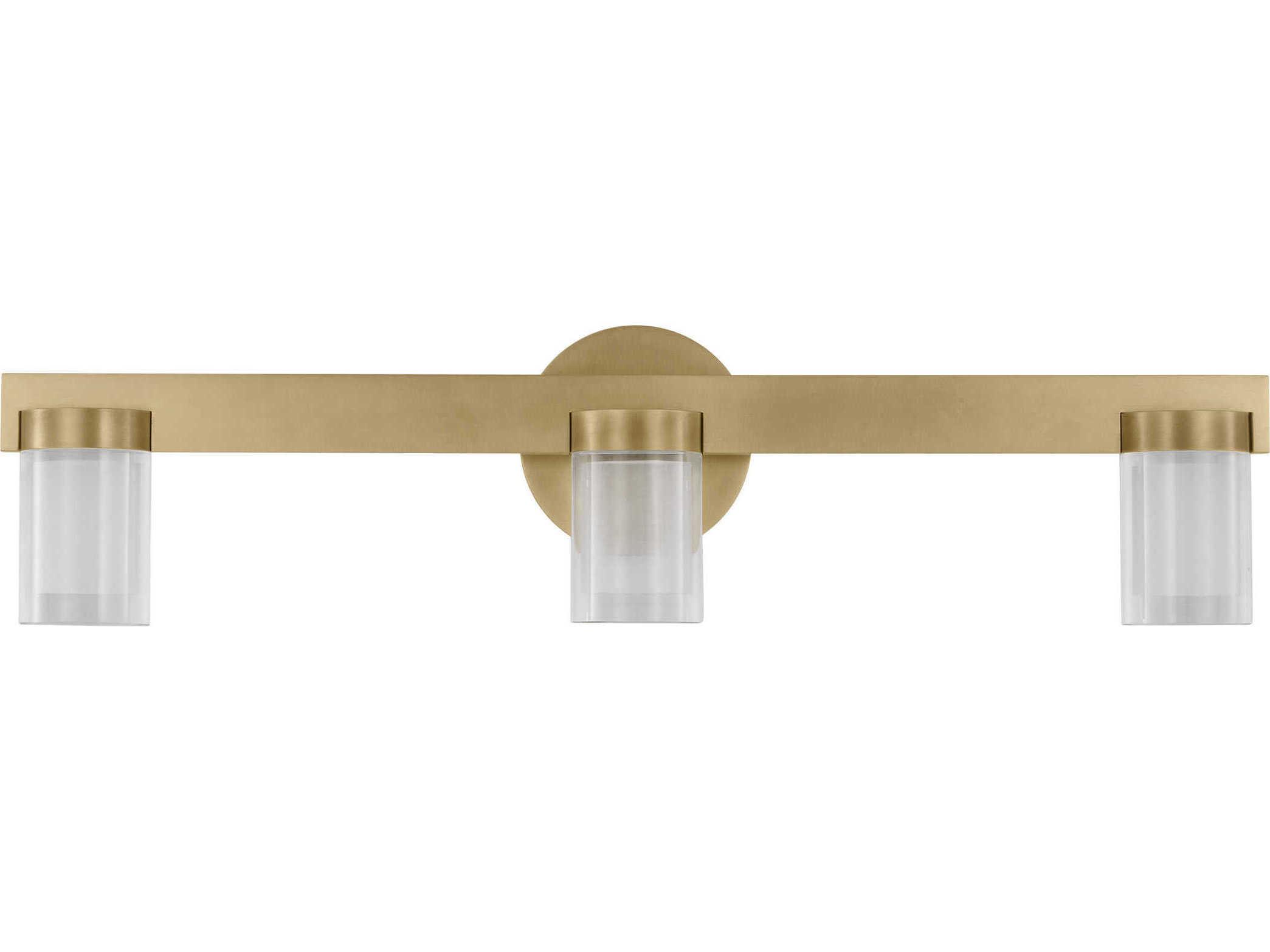 Visual Comfort Modern Esfera 3-Light Natural Brass Vanity Light