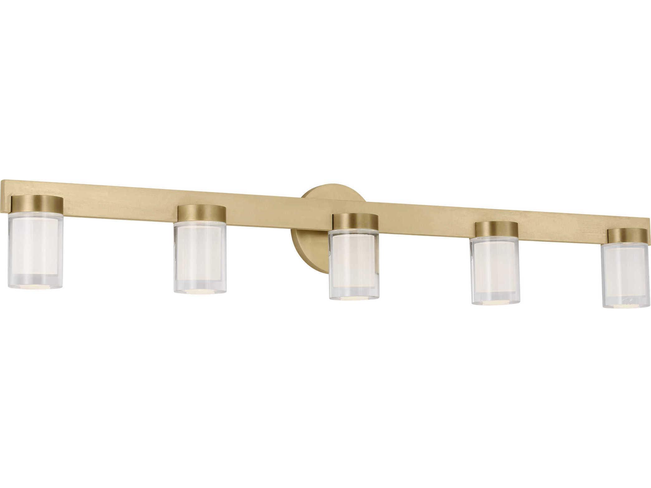 Visual Comfort Modern Esfera 5-Light Natural Brass Vanity Light