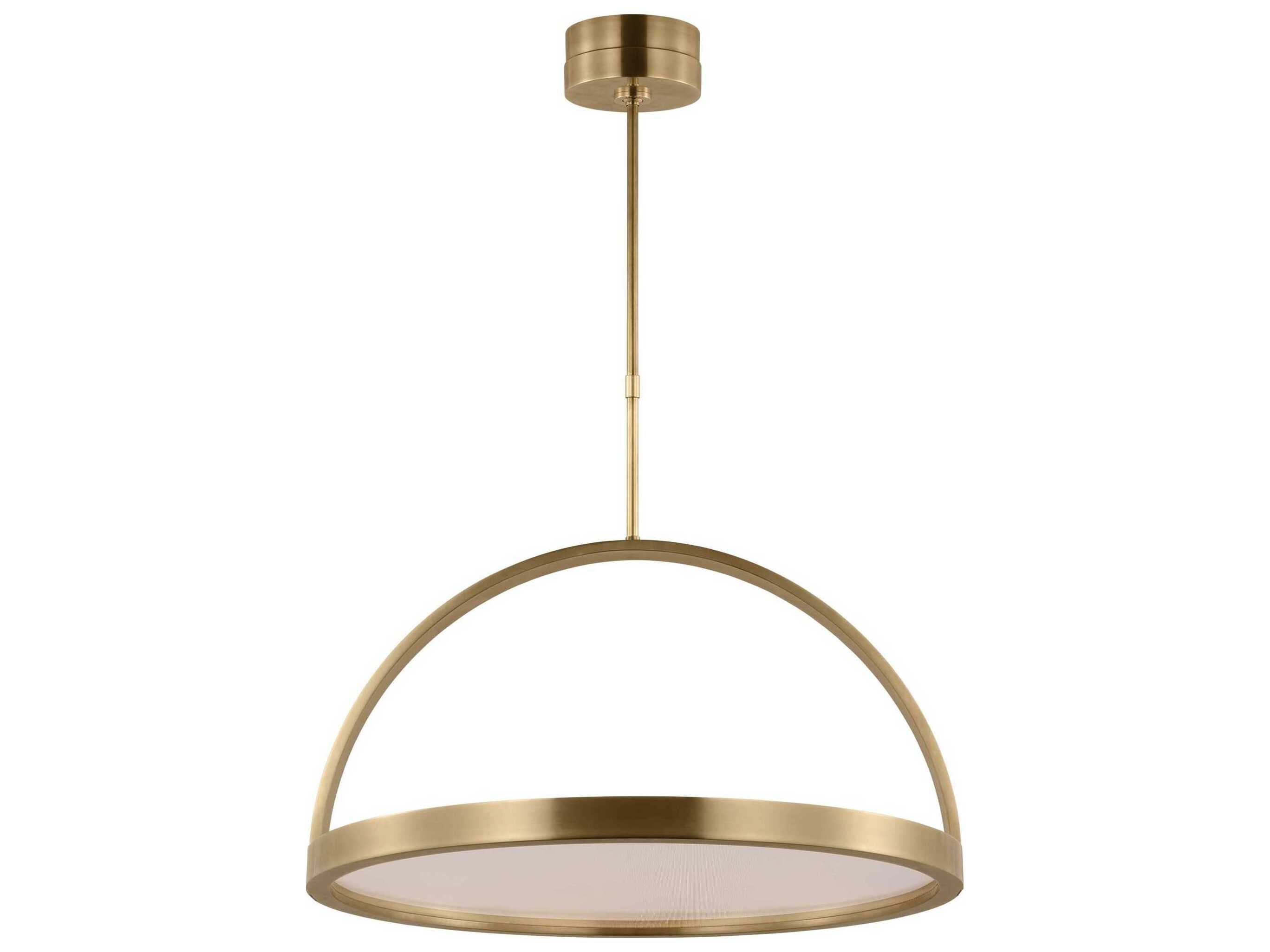 Visual Comfort Modern Cerne 1-Light Natural Brass Round Pendant