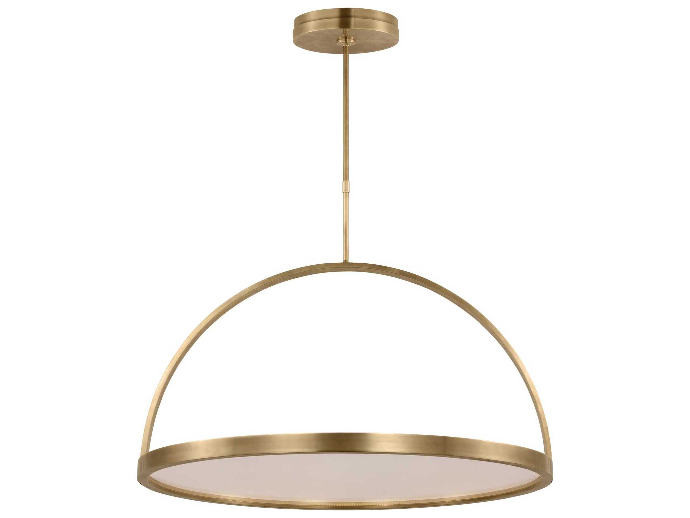 Visual Comfort Modern Cerne 1-Light Natural Brass Round Pendant