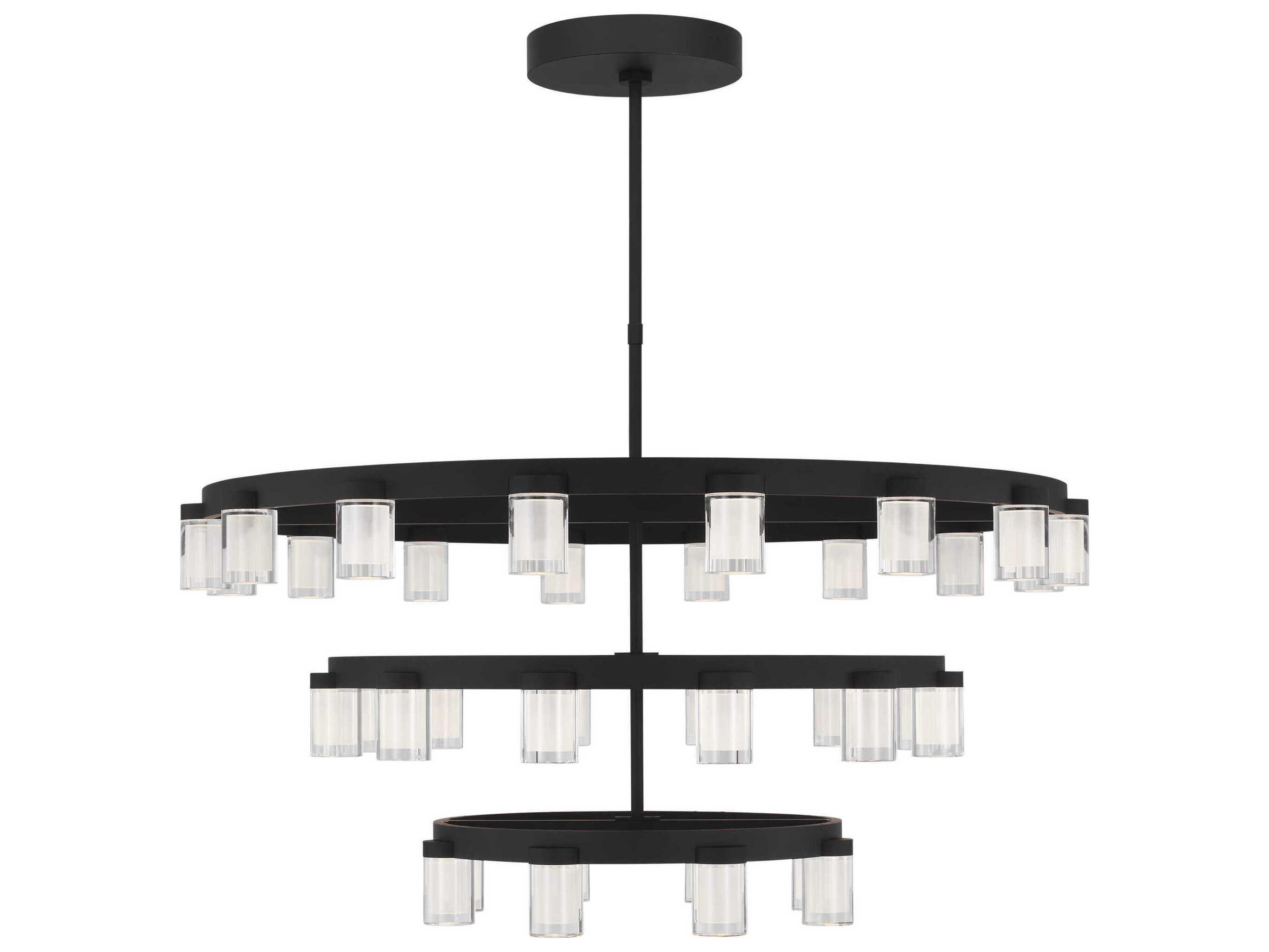 Visual Comfort Modern Esfera 36-Light Nightshade Black Tiered Chandelier