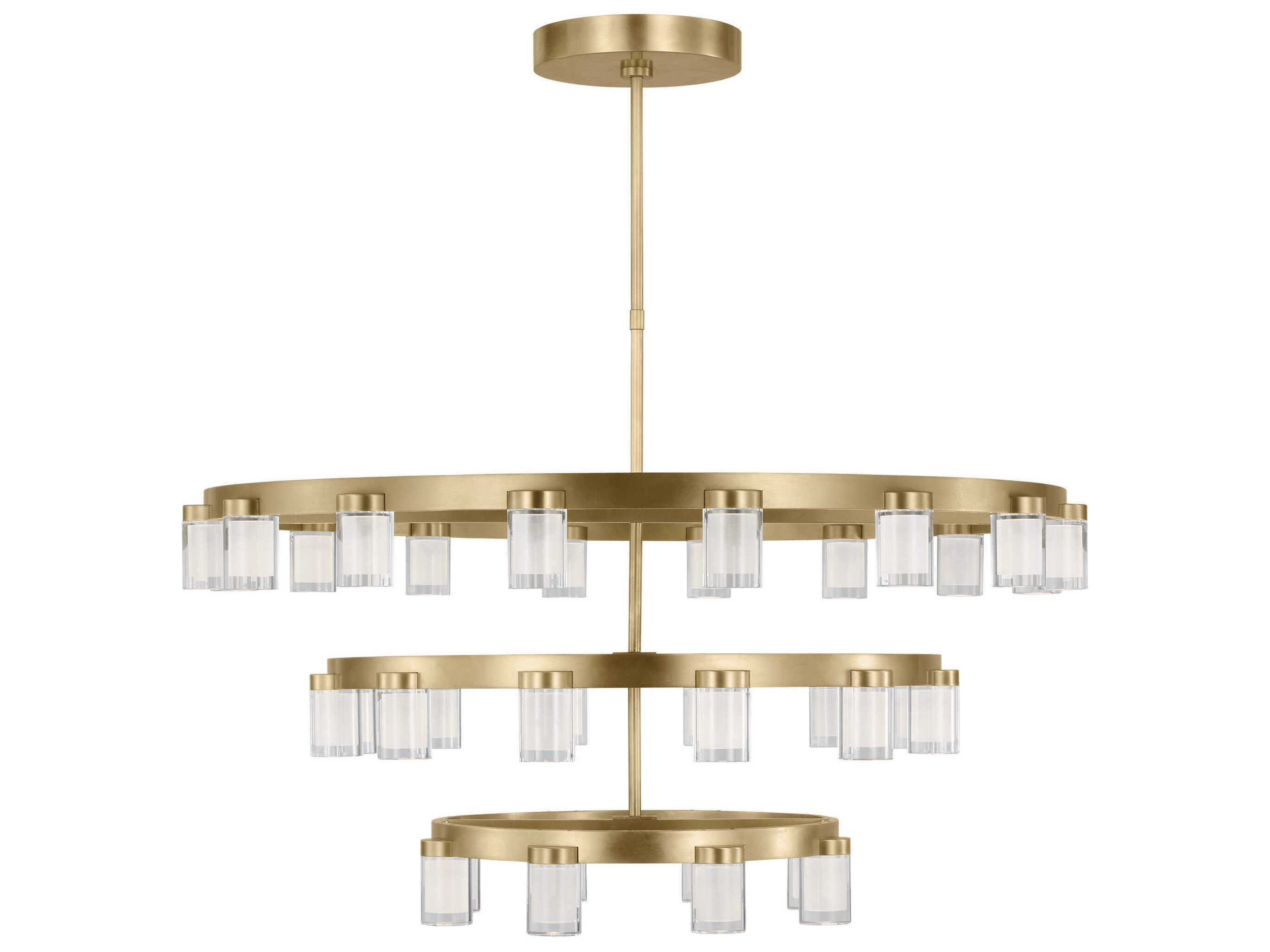 Visual Comfort Modern Esfera 36-Light Natural Brass Tiered Chandelier