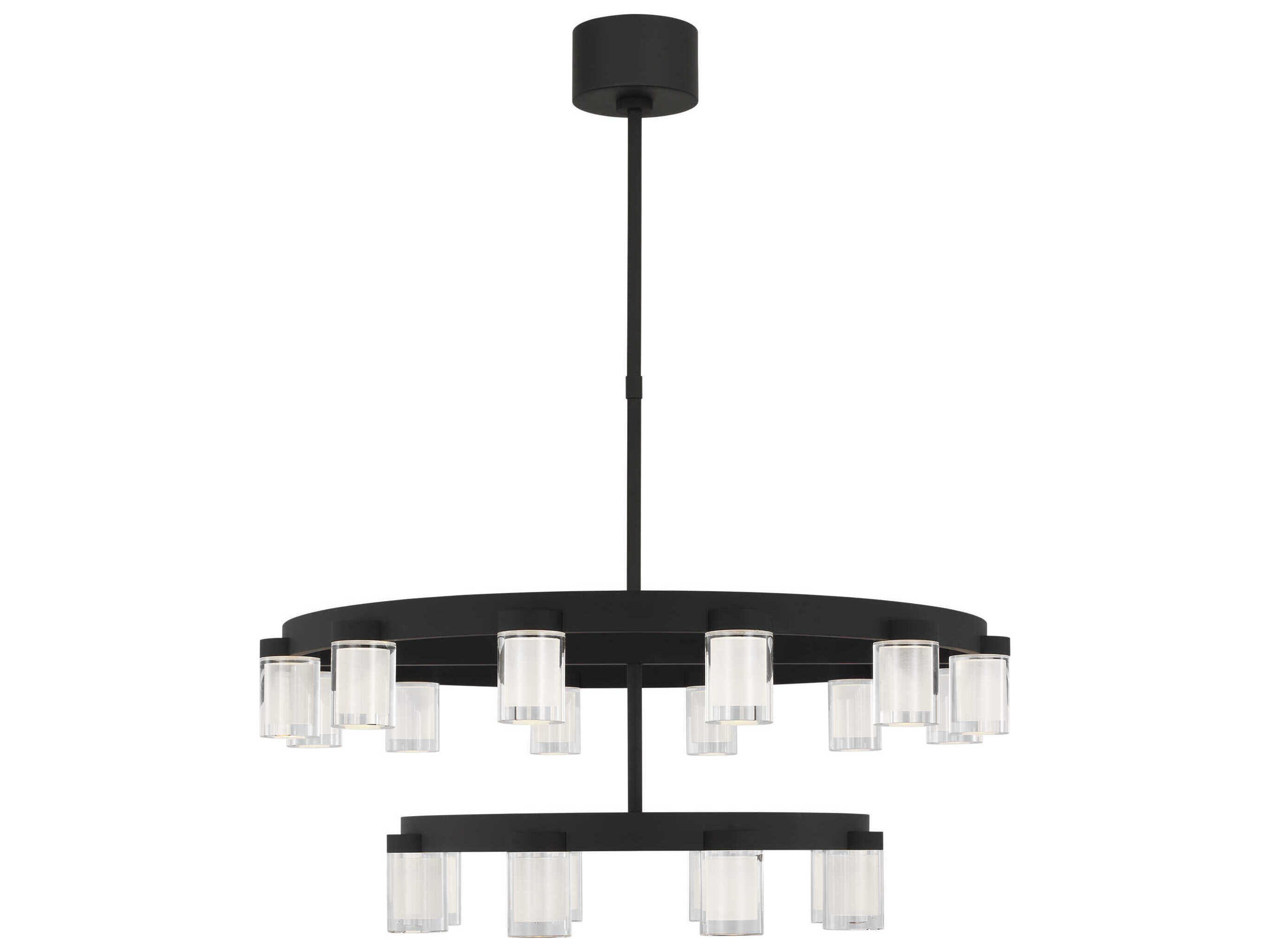 Visual Comfort Modern Esfera 20-Light Nightshade Black Tiered Chandelier
