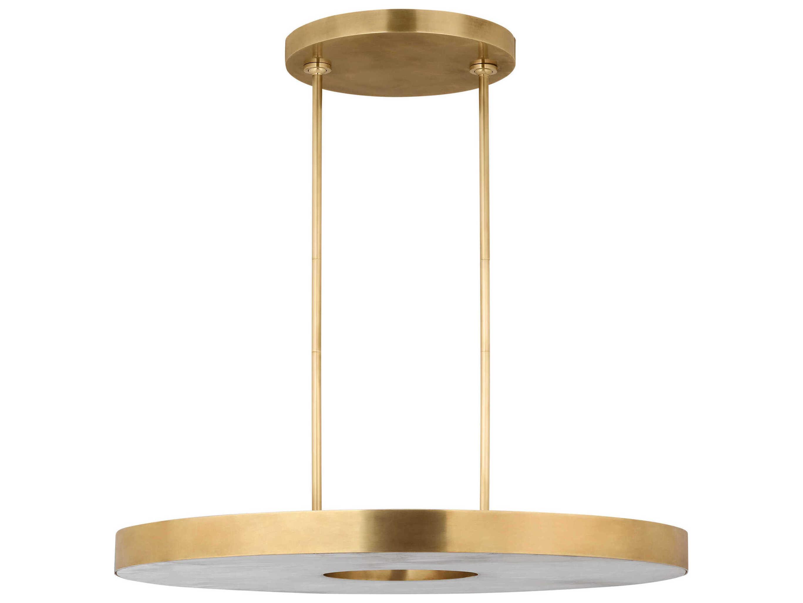 Visual Comfort Modern Wyllis 1-Light Hand Rubbed Antique Brass Round Pendant