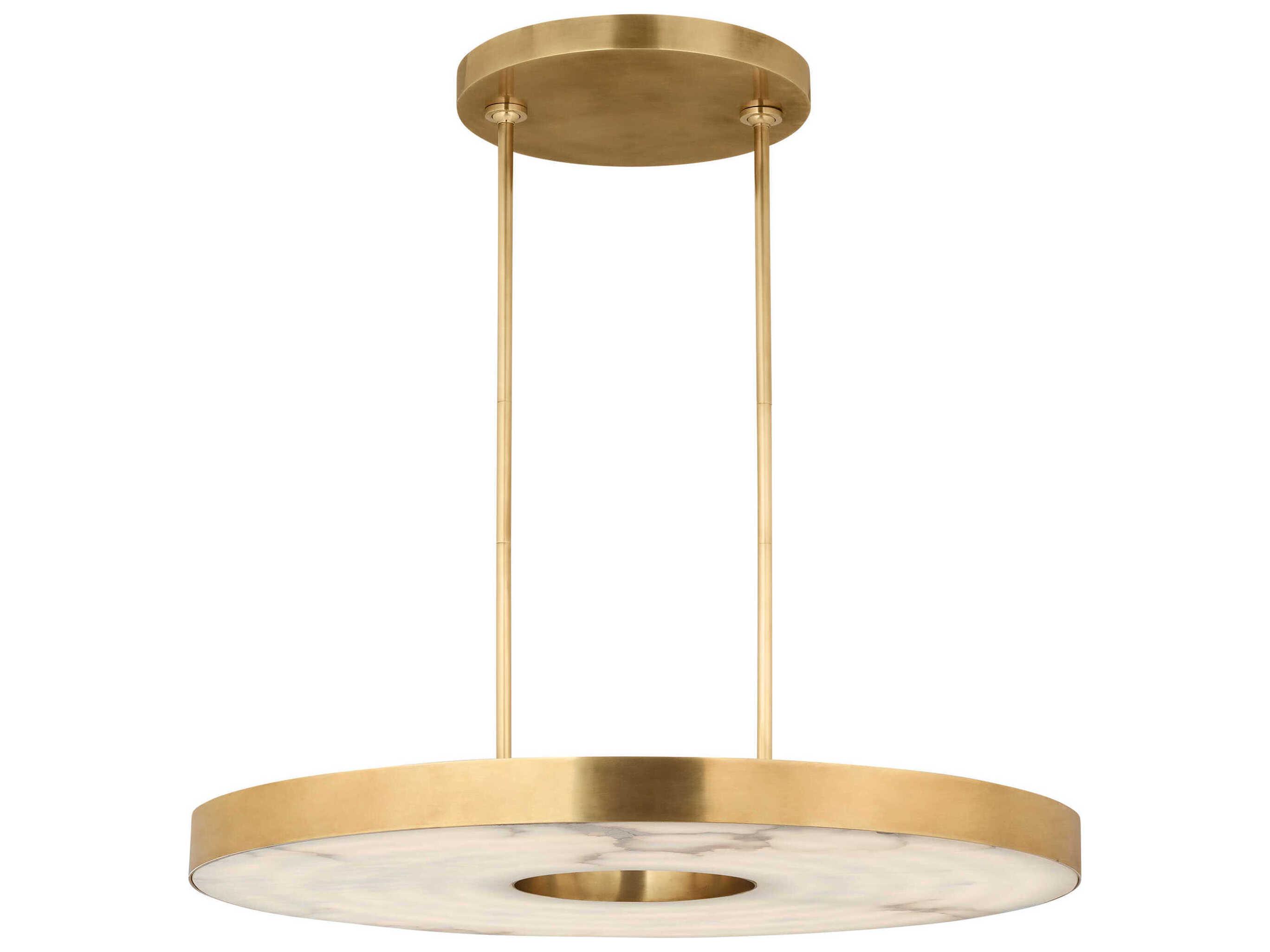 Visual Comfort Modern Wyllis 1-Light Hand Rubbed Antique Brass Round Pendant