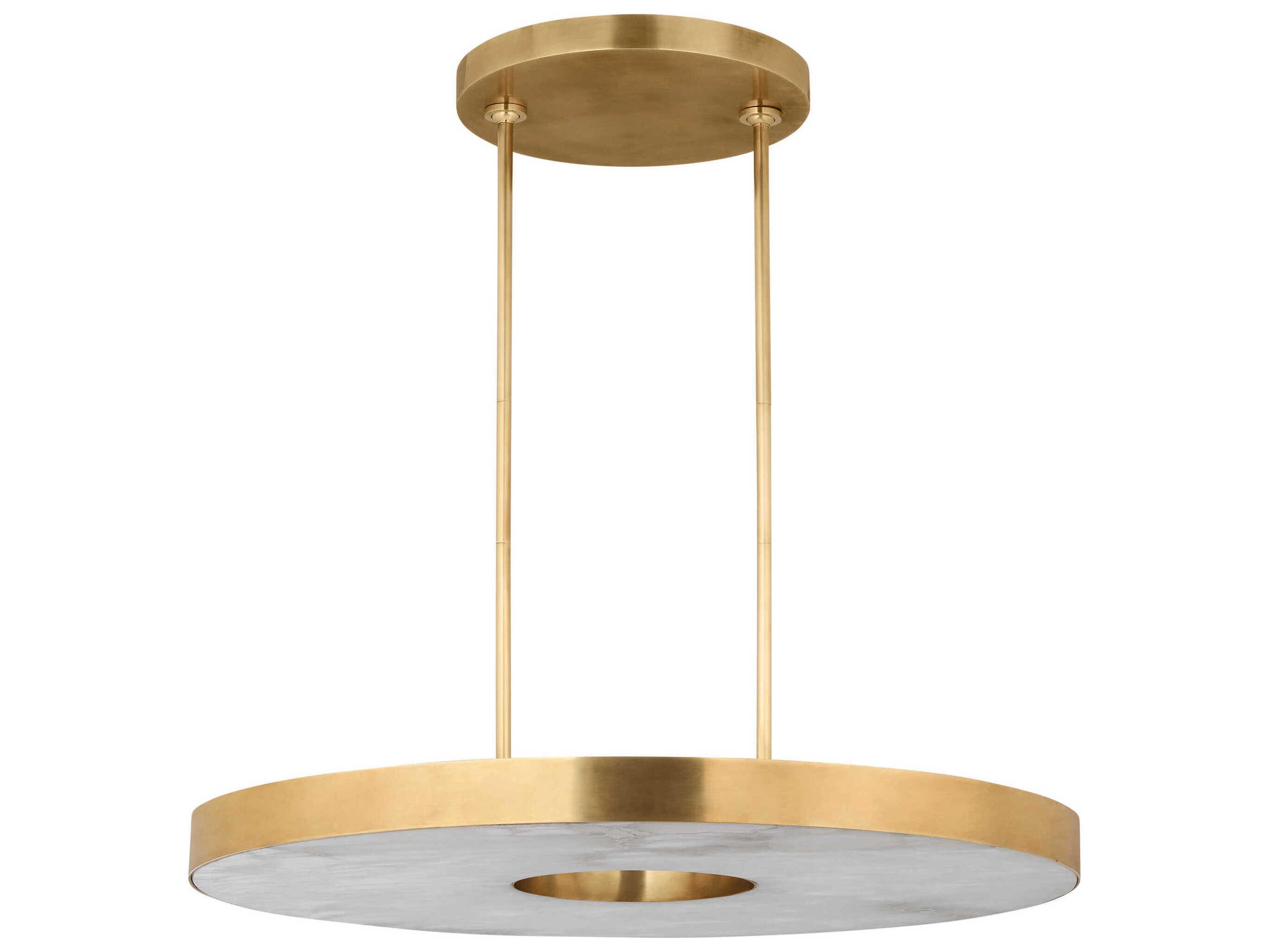 Visual Comfort Modern Wyllis 1-Light Hand Rubbed Antique Brass Round Pendant