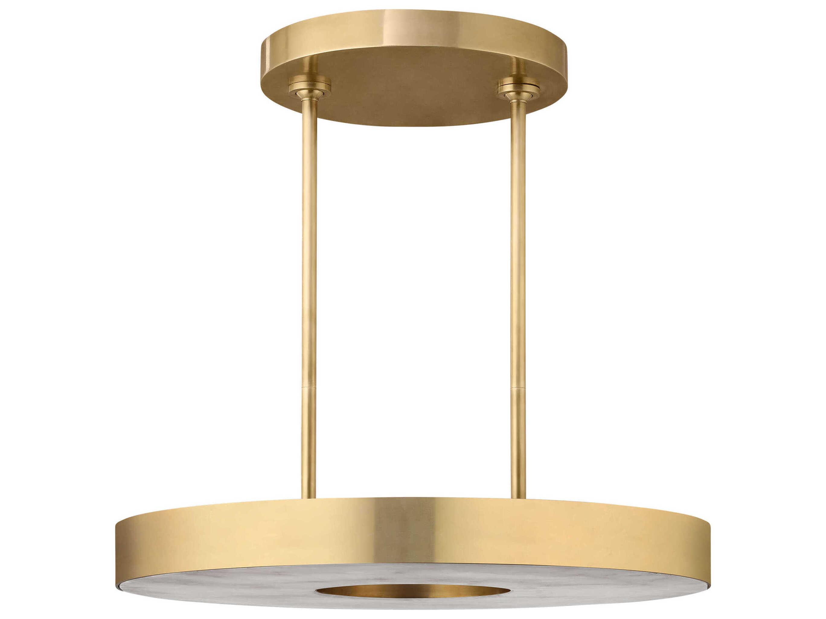 Visual Comfort Modern Wyllis 1-Light Hand Rubbed Antique Brass Round Pendant