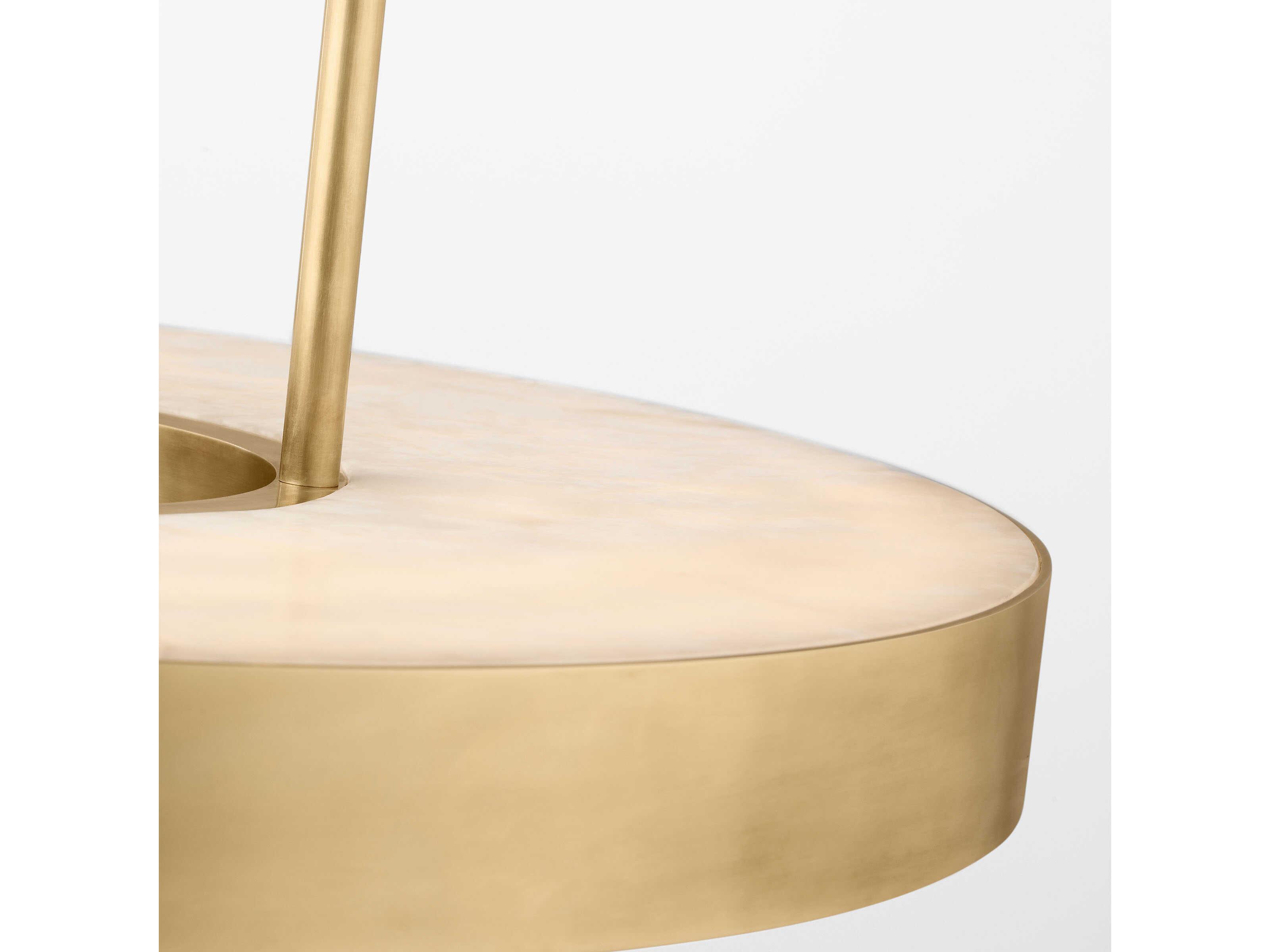 Visual Comfort Modern Wyllis 1-Light Hand Rubbed Antique Brass Round Pendant