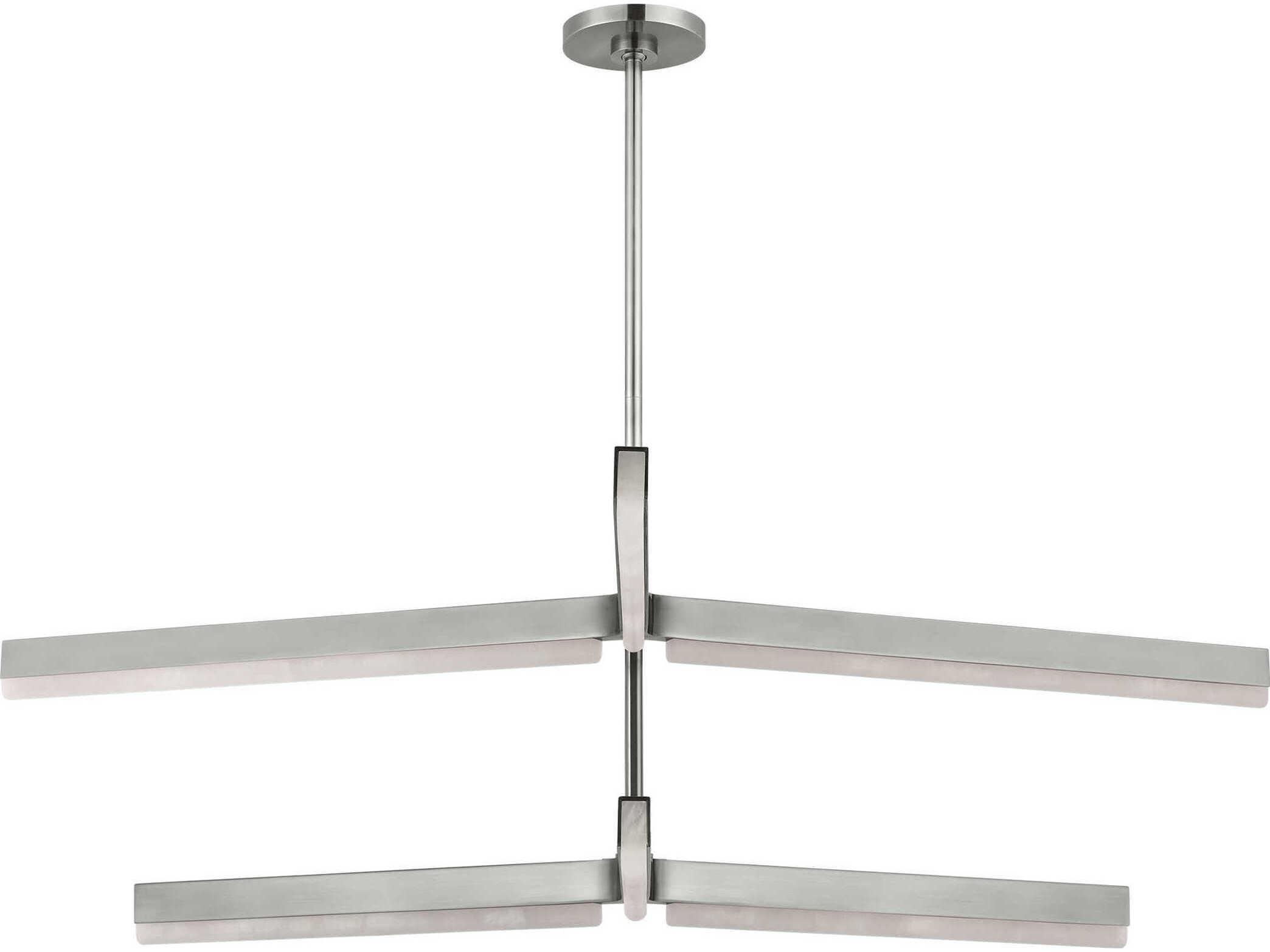 Visual Comfort Modern Linea 6-Light Antique Nickel Geometric Tiered Chandelier