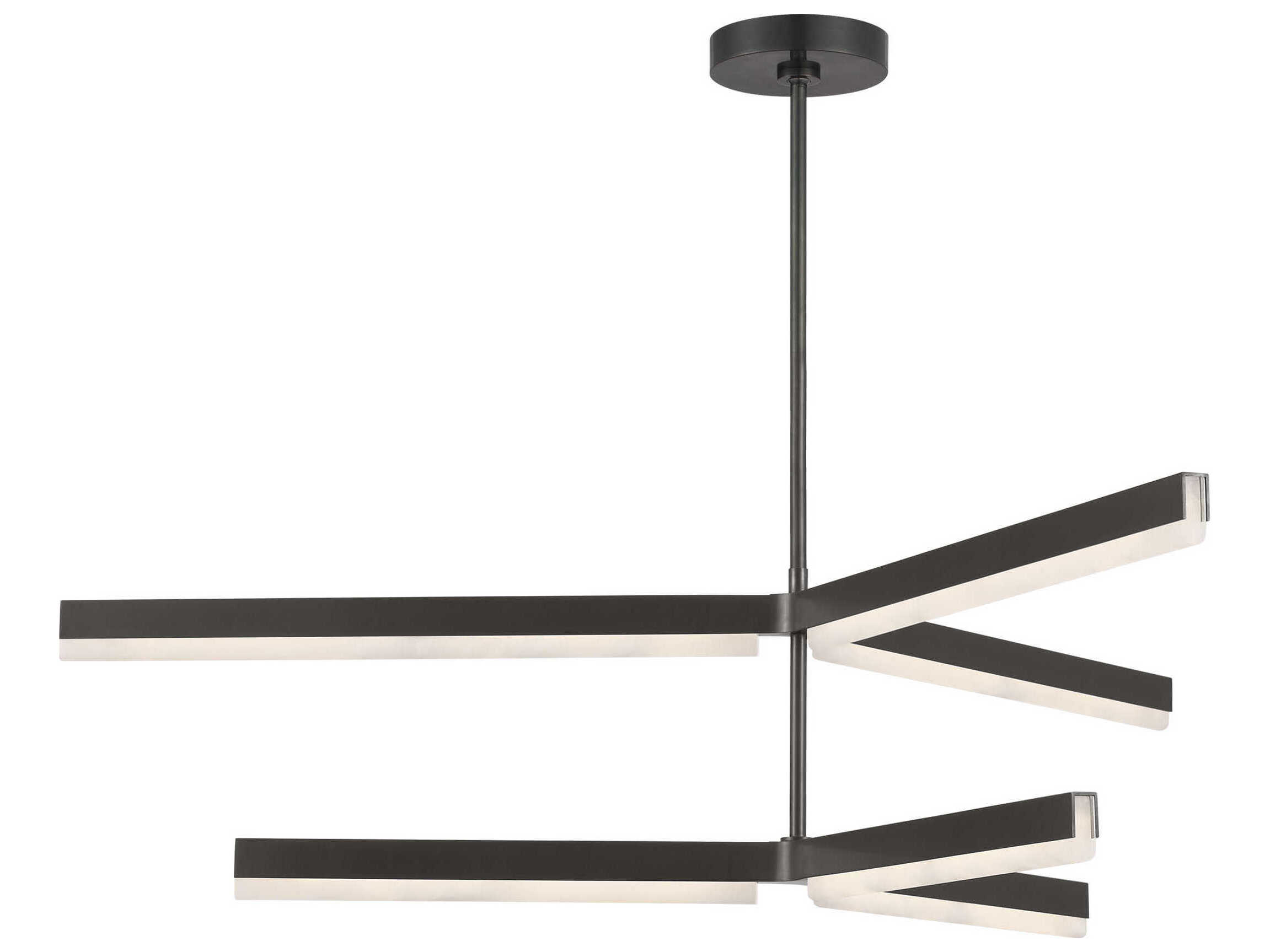 Visual Comfort Modern Linea 6-Light Bronze Geometric Tiered Chandelier