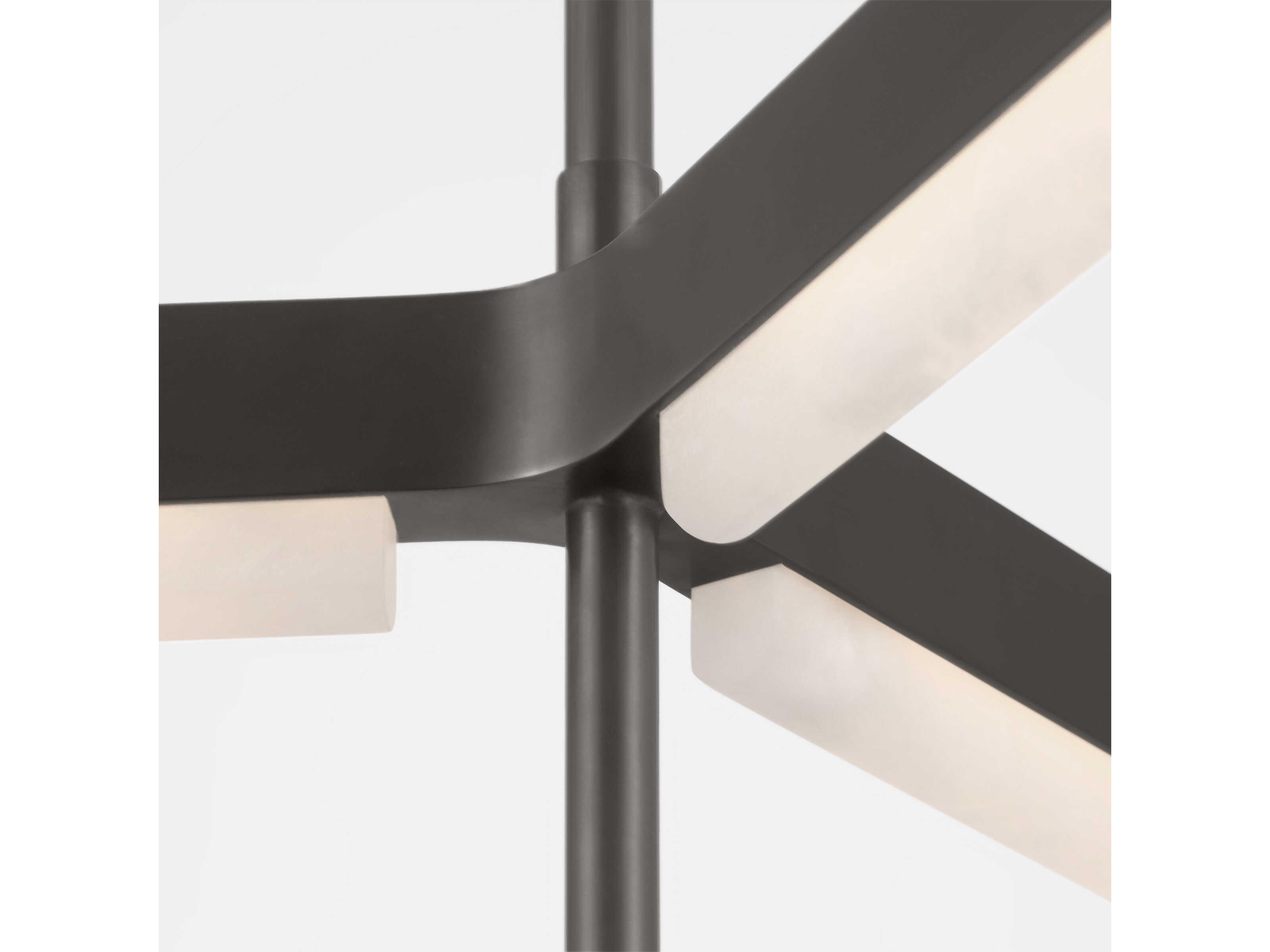 Visual Comfort Modern Linea 6-Light Bronze Geometric Tiered Chandelier