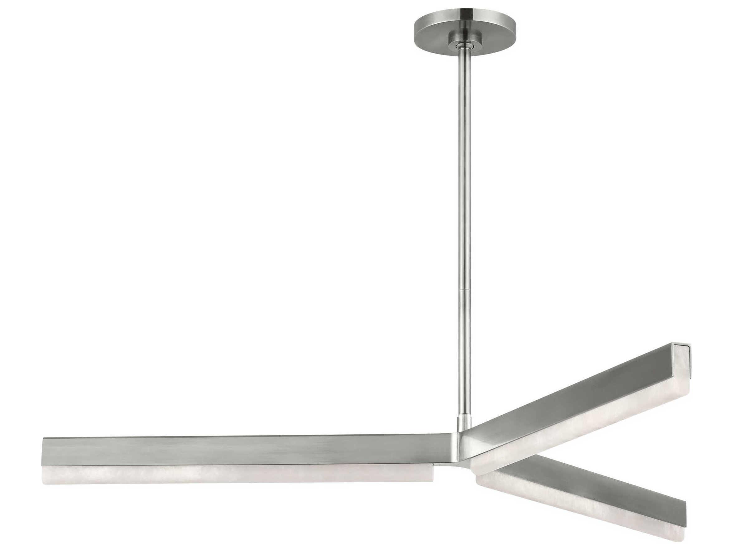 Visual Comfort Modern Linea 3-Light Antique Nickel Geometric Tiered Chandelier