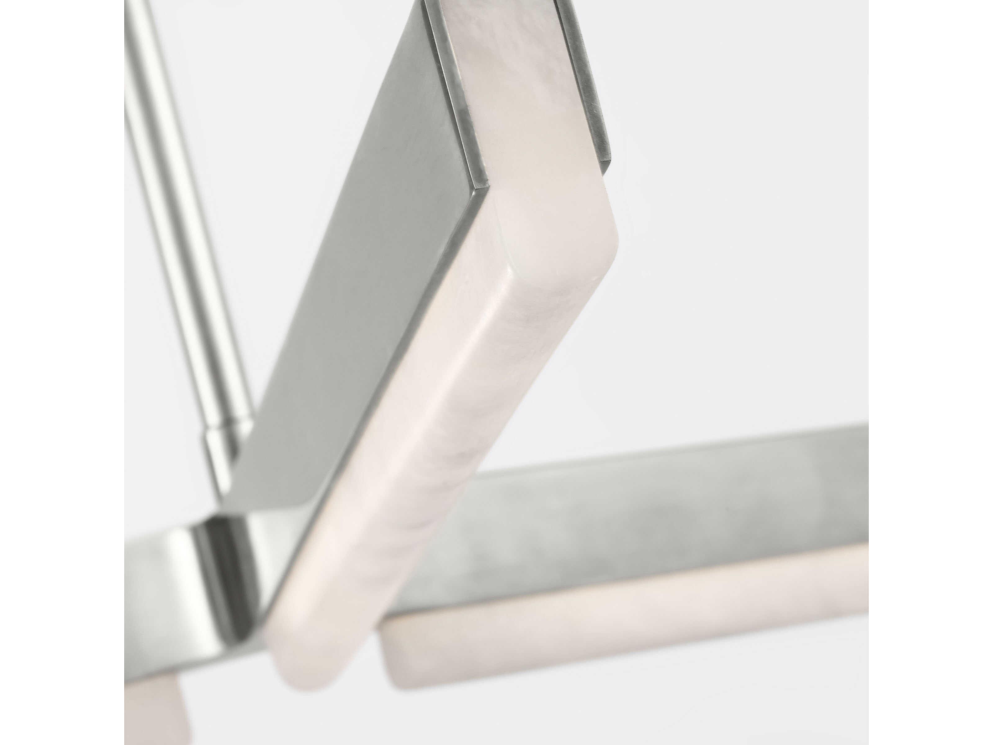 Visual Comfort Modern Linea 3-Light Antique Nickel Geometric Tiered Chandelier