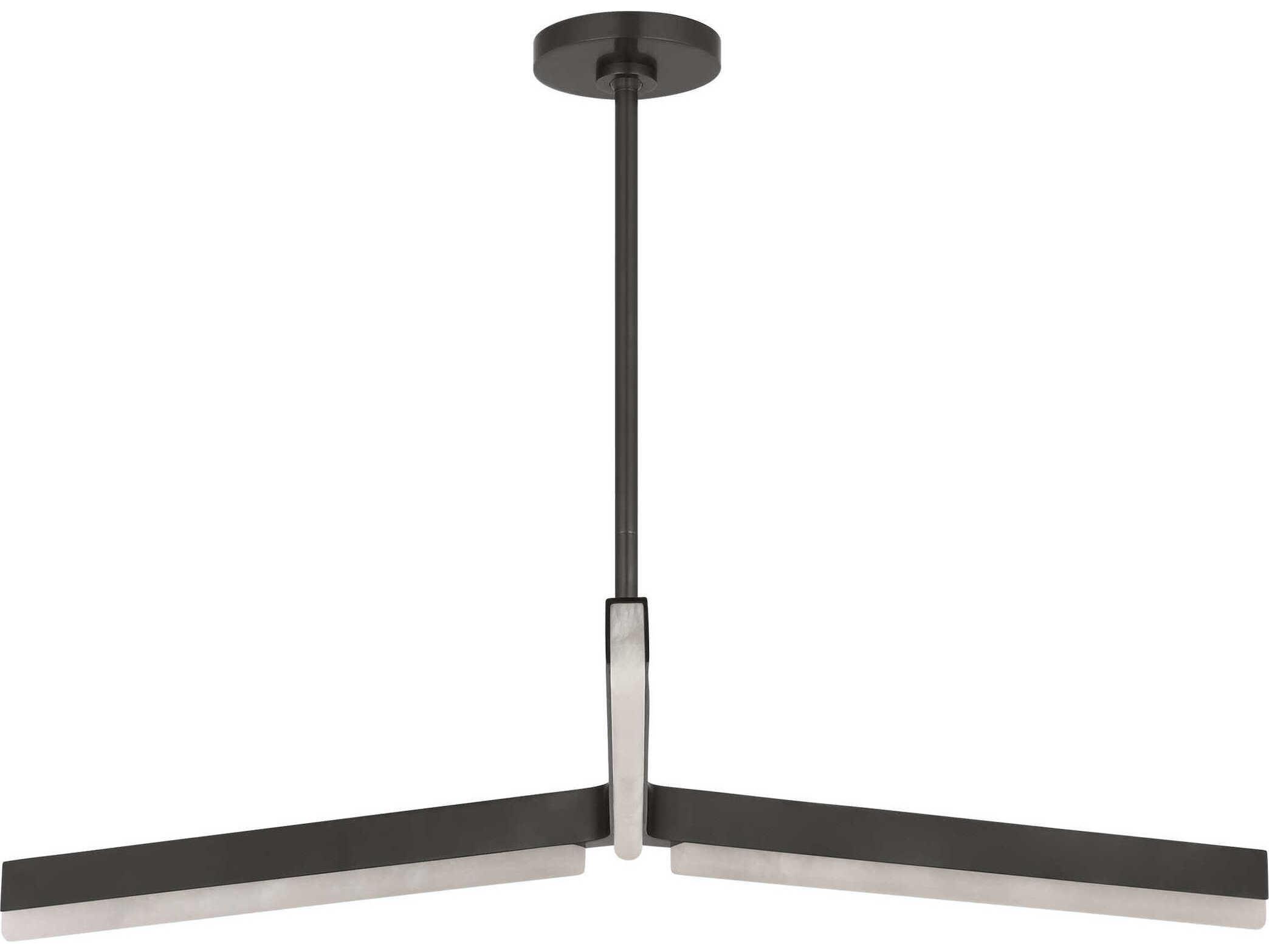 Visual Comfort Modern Linea 3-Light Bronze Geometric Chandelier