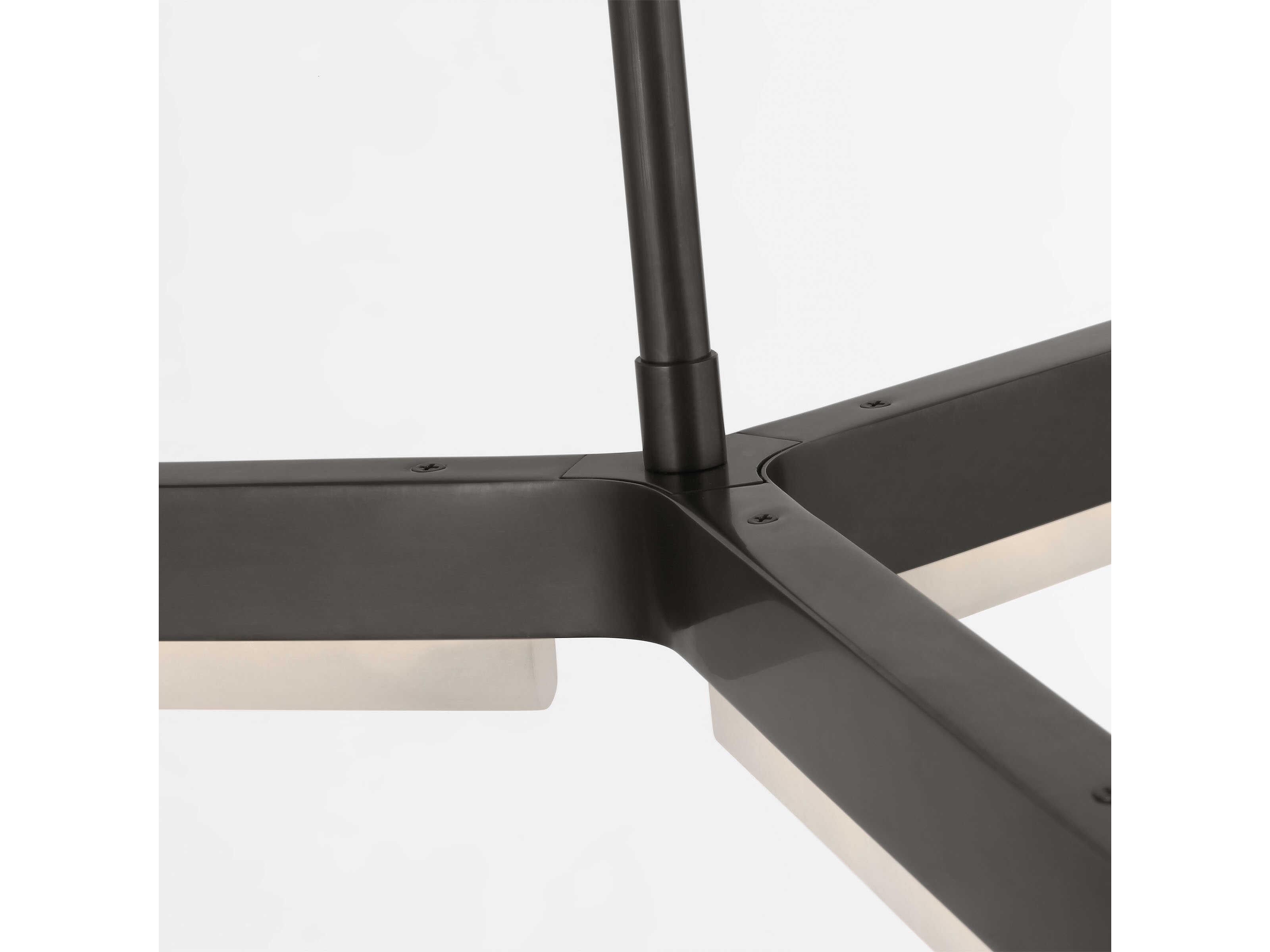 Visual Comfort Modern Linea 3-Light Bronze Geometric Chandelier