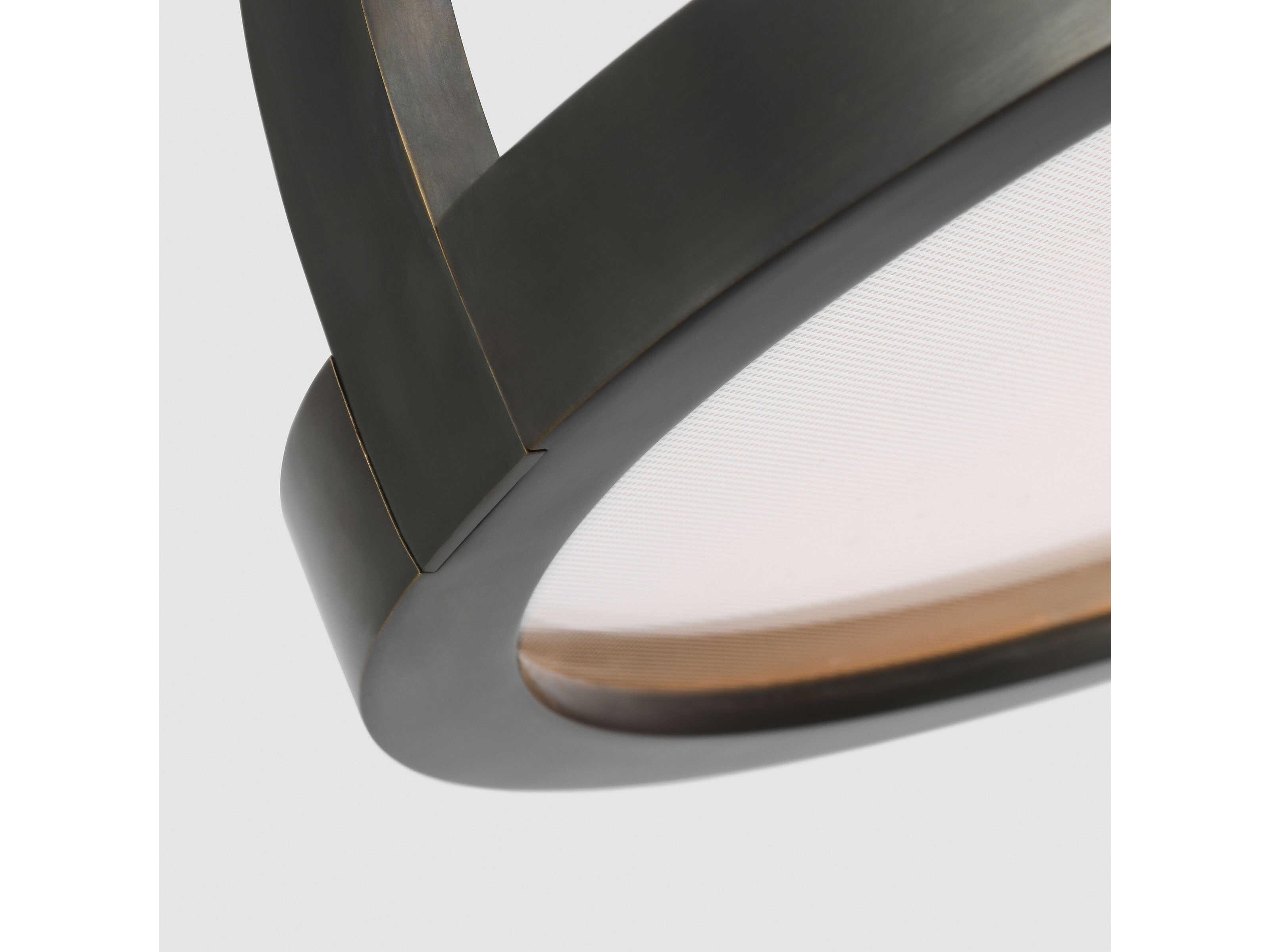 Visual Comfort Modern Cerne 1-Light Dark Bronze Round Semi Flush Mount